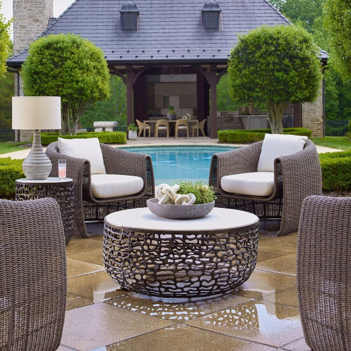 Bronze Base Indoor/Outdoor Coffee Table by Uttermost Sabena, alternate view 2
