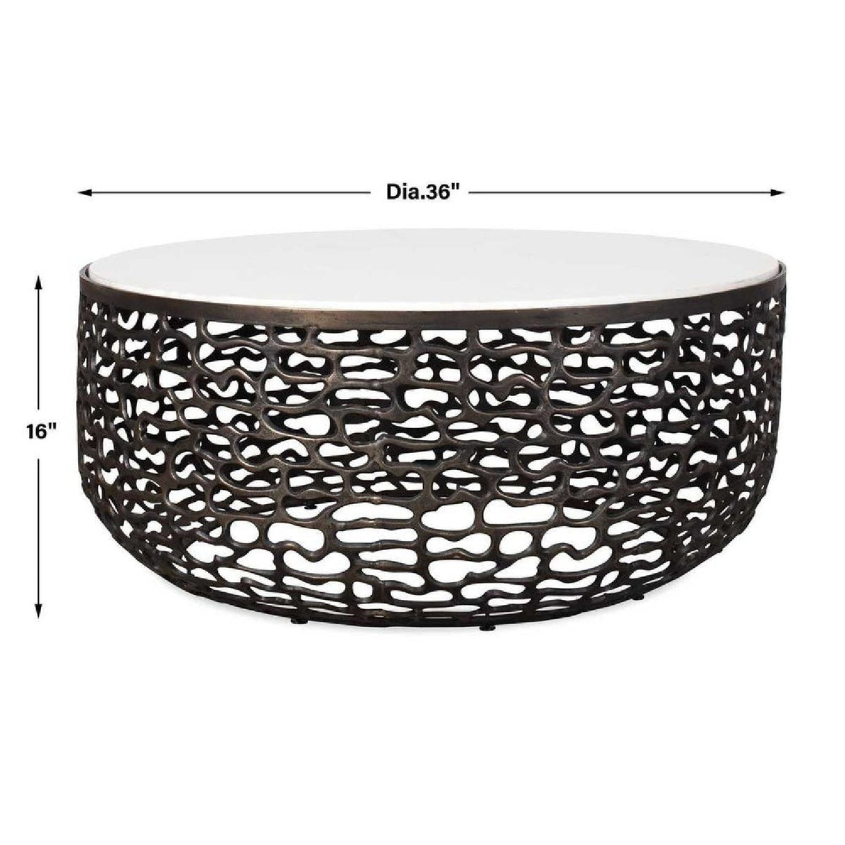 Bronze Base Indoor/Outdoor Coffee Table by Uttermost Sabena, alternate view 6