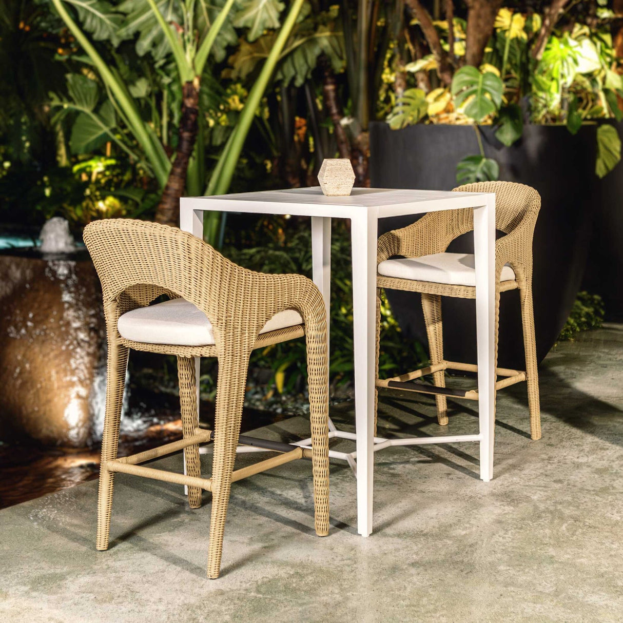 Modern European furniture - White Aluminum Indoor/Outdoor Bar Table - www.oroa.com