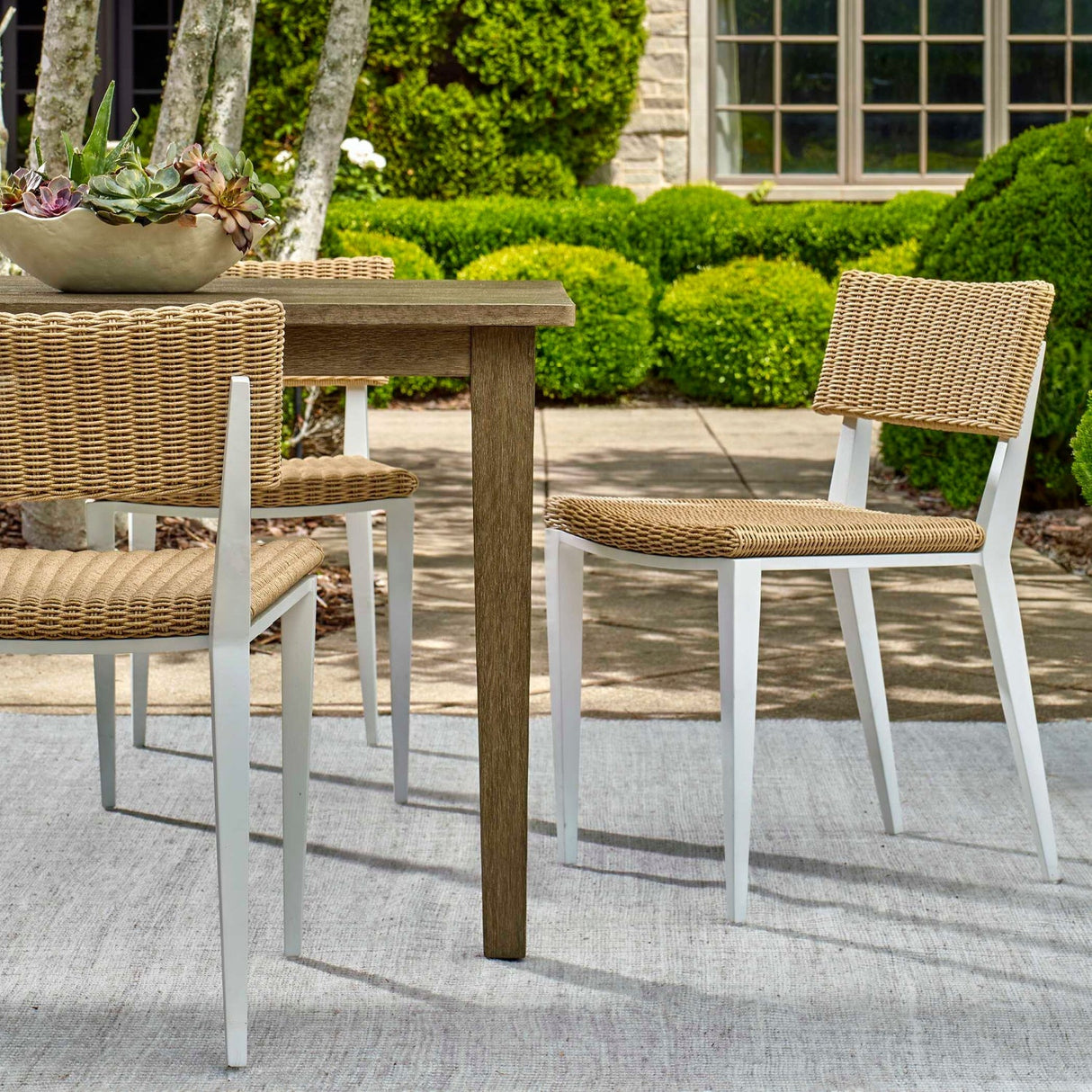 White Aluminum Outdoor Dining Chair by Uttermost Calbas, alternate view 2