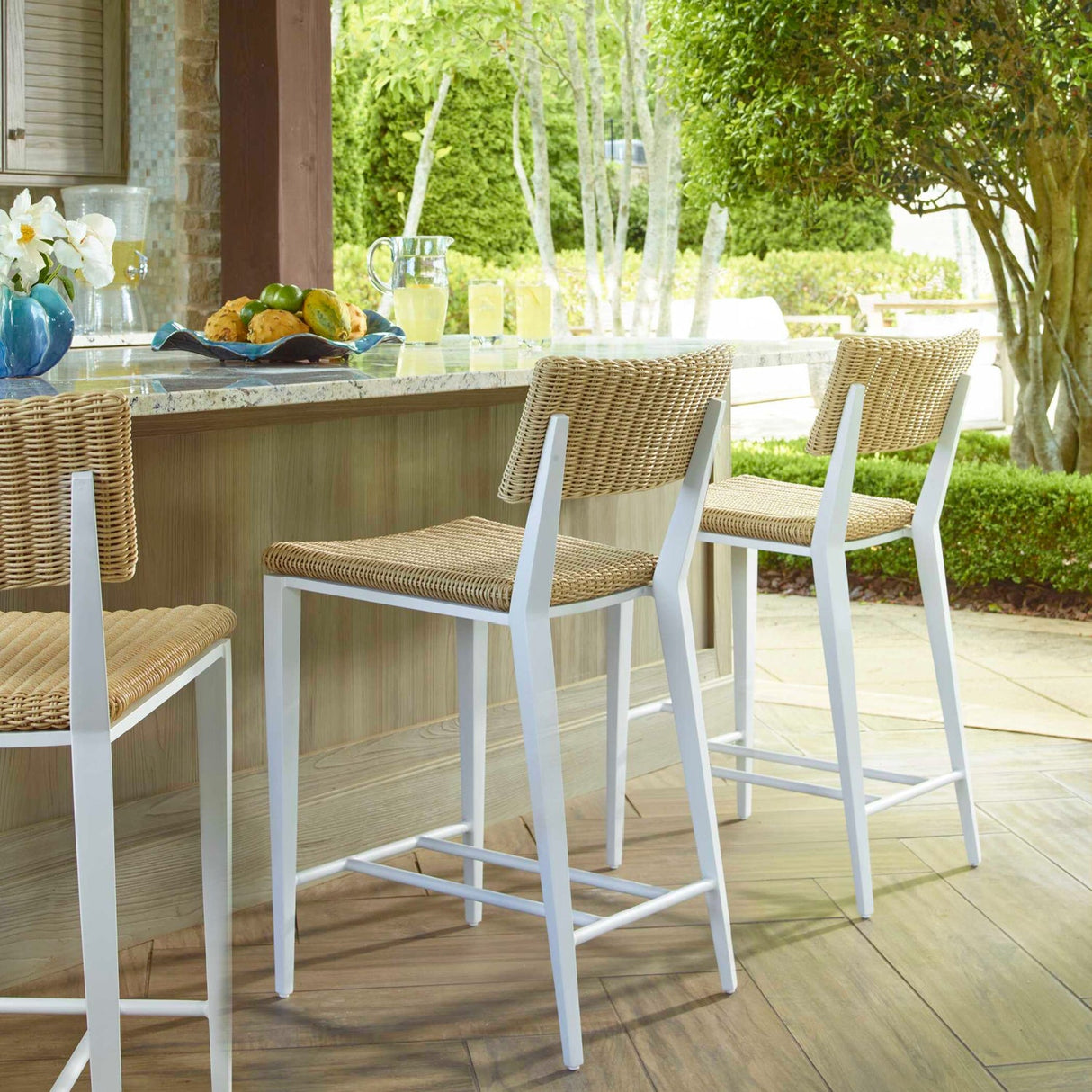 Modern European furniture - Wicker Outdoor Counter Stool - www.oroa.com