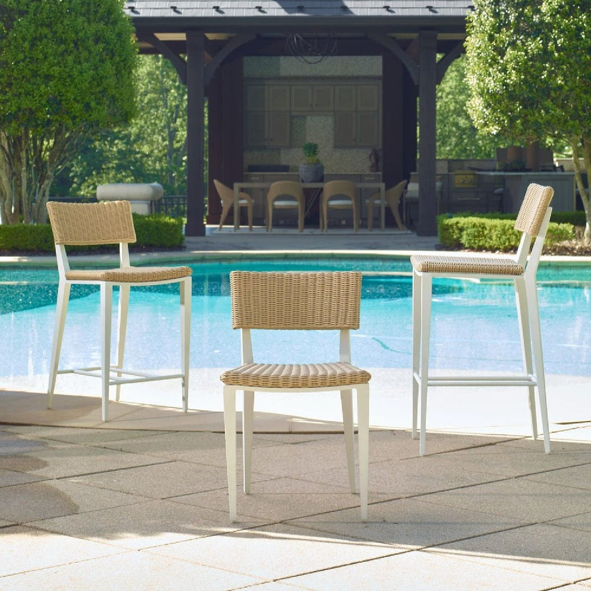 Modern European furniture - Wicker Outdoor Bar Stool - www.oroa.com