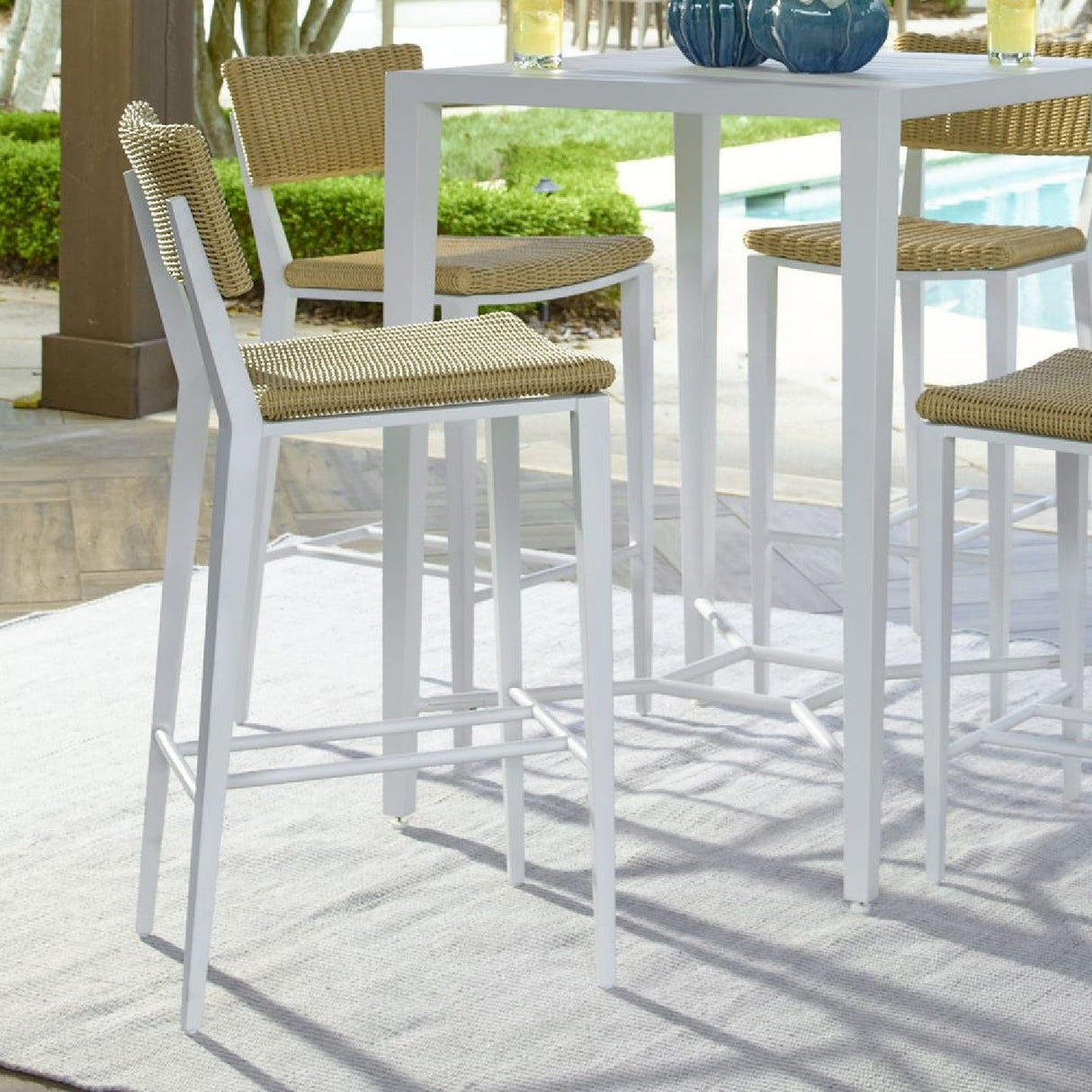 Modern European furniture - Wicker Outdoor Bar Stool - www.oroa.com