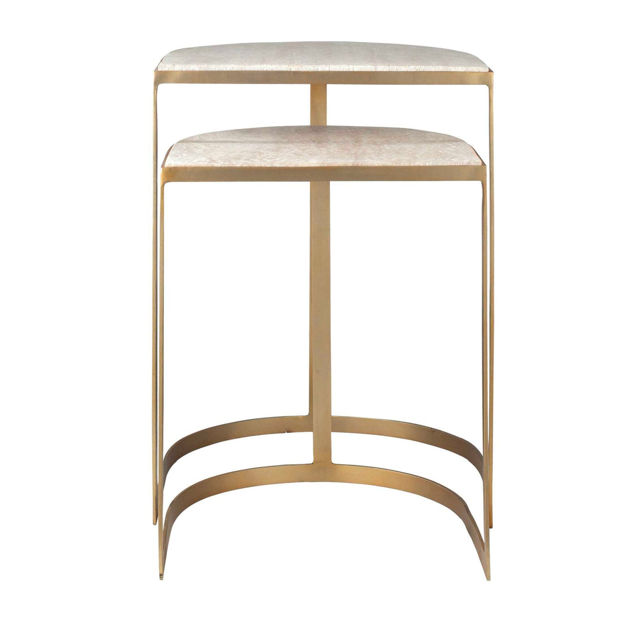 Gold Framed Travertine Nesting Table by Uttermost Lindon