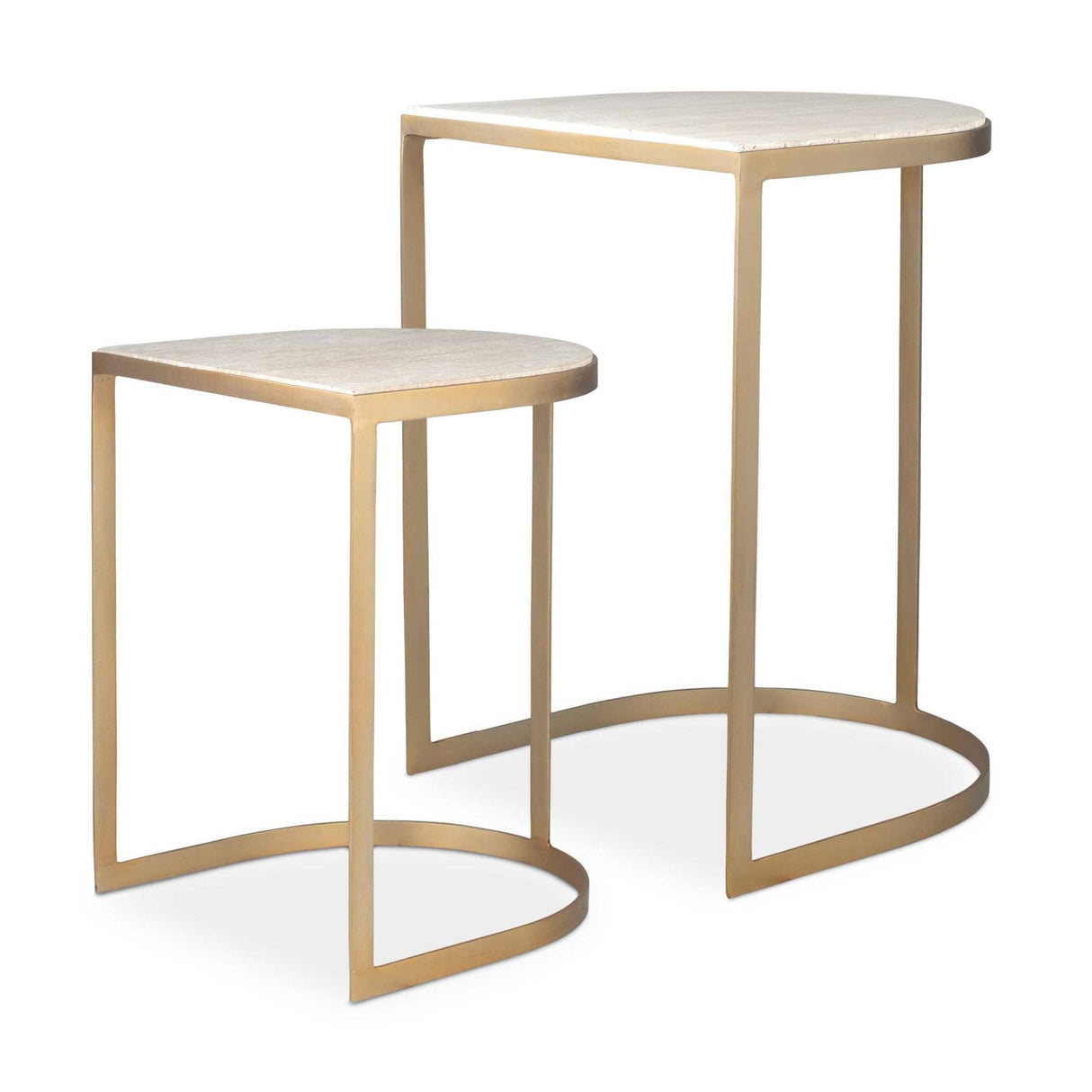 Gold Framed Travertine Nesting Table by Uttermost Lindon, alternate view 4