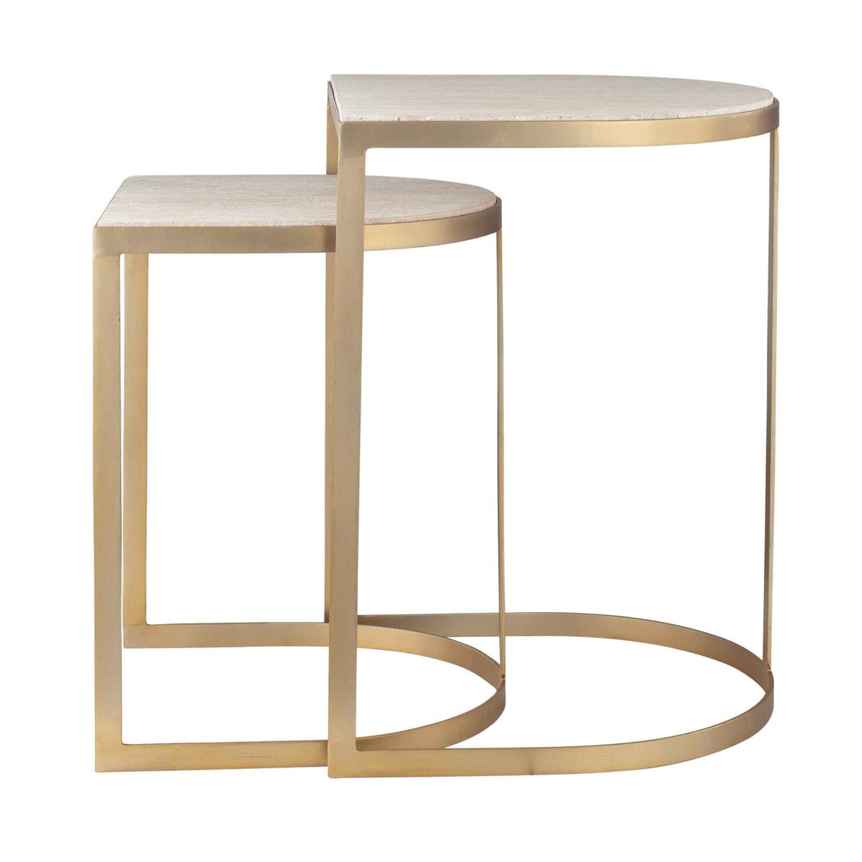 Gold Framed Travertine Nesting Table by Uttermost Lindon, alternate view 5