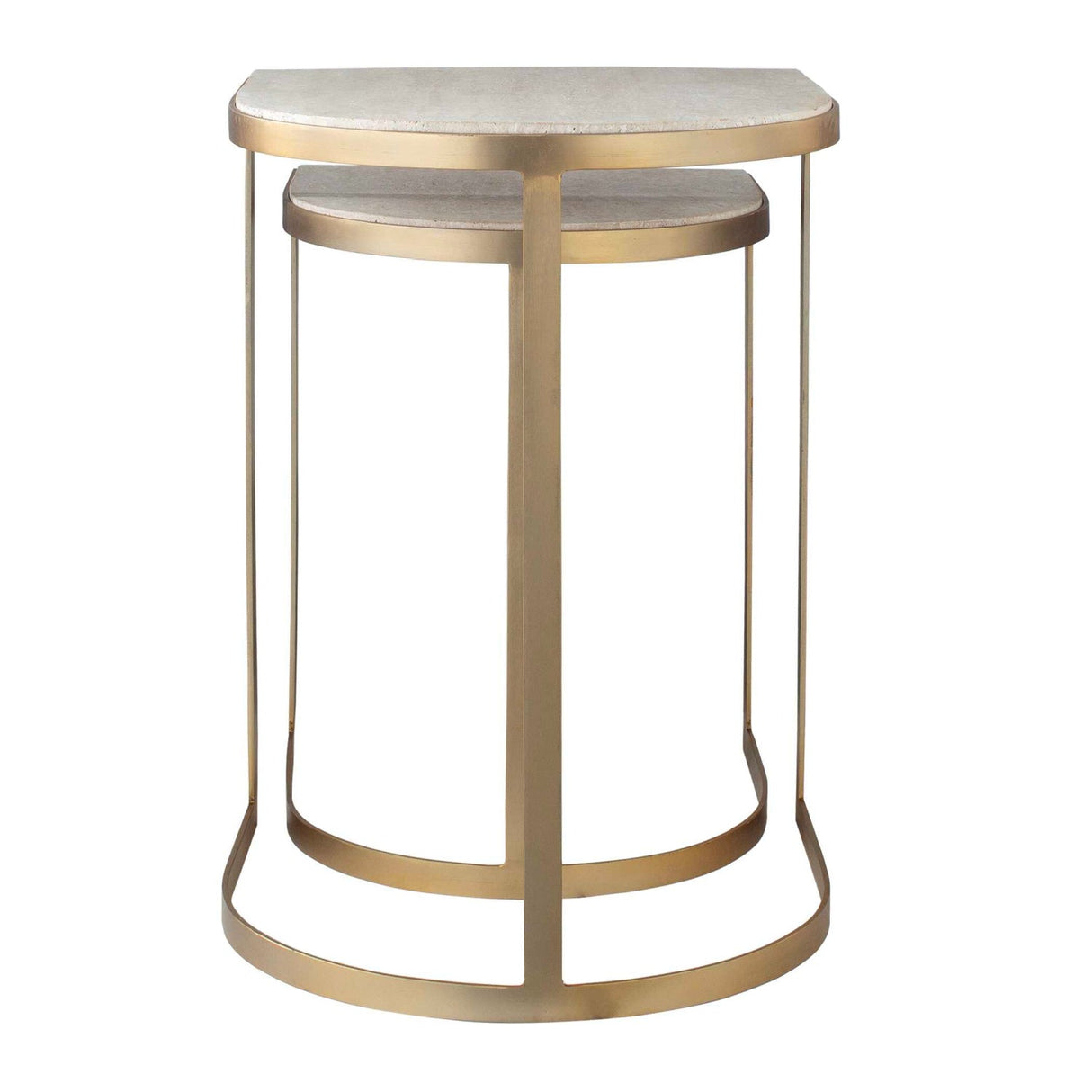 Gold Framed Travertine Nesting Table by Uttermost Lindon, alternate view 6