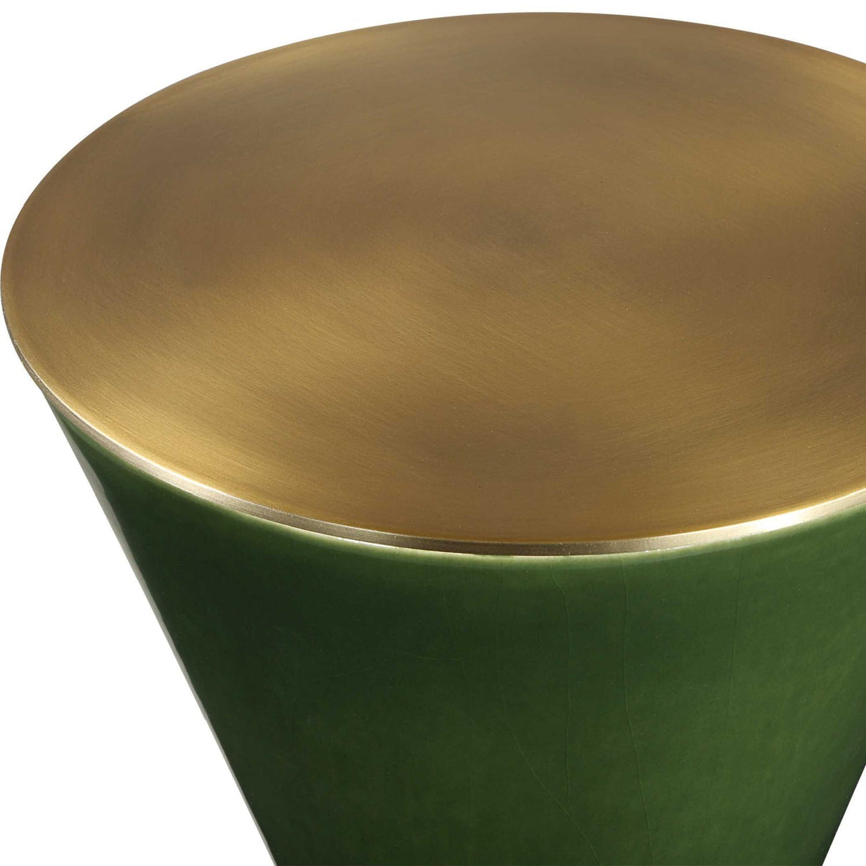Green Ceramic Hourglass Drink Table by Uttermost Ronde, alternate view 3