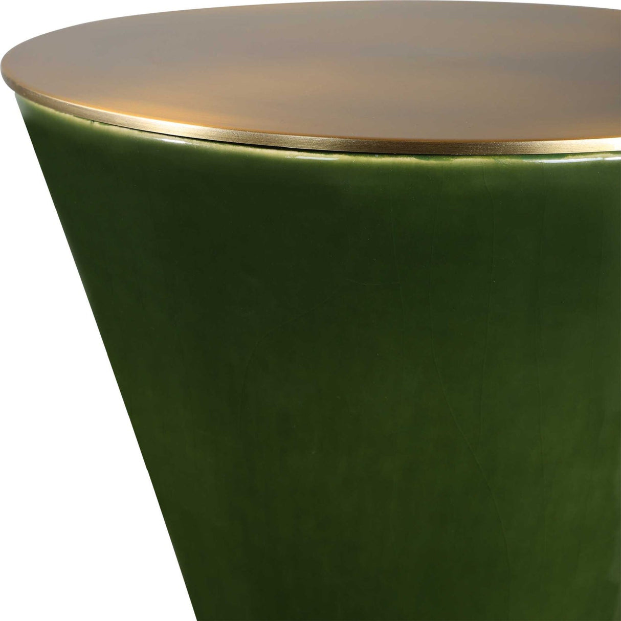 Green Ceramic Hourglass Drink Table by Uttermost Ronde, alternate view 4