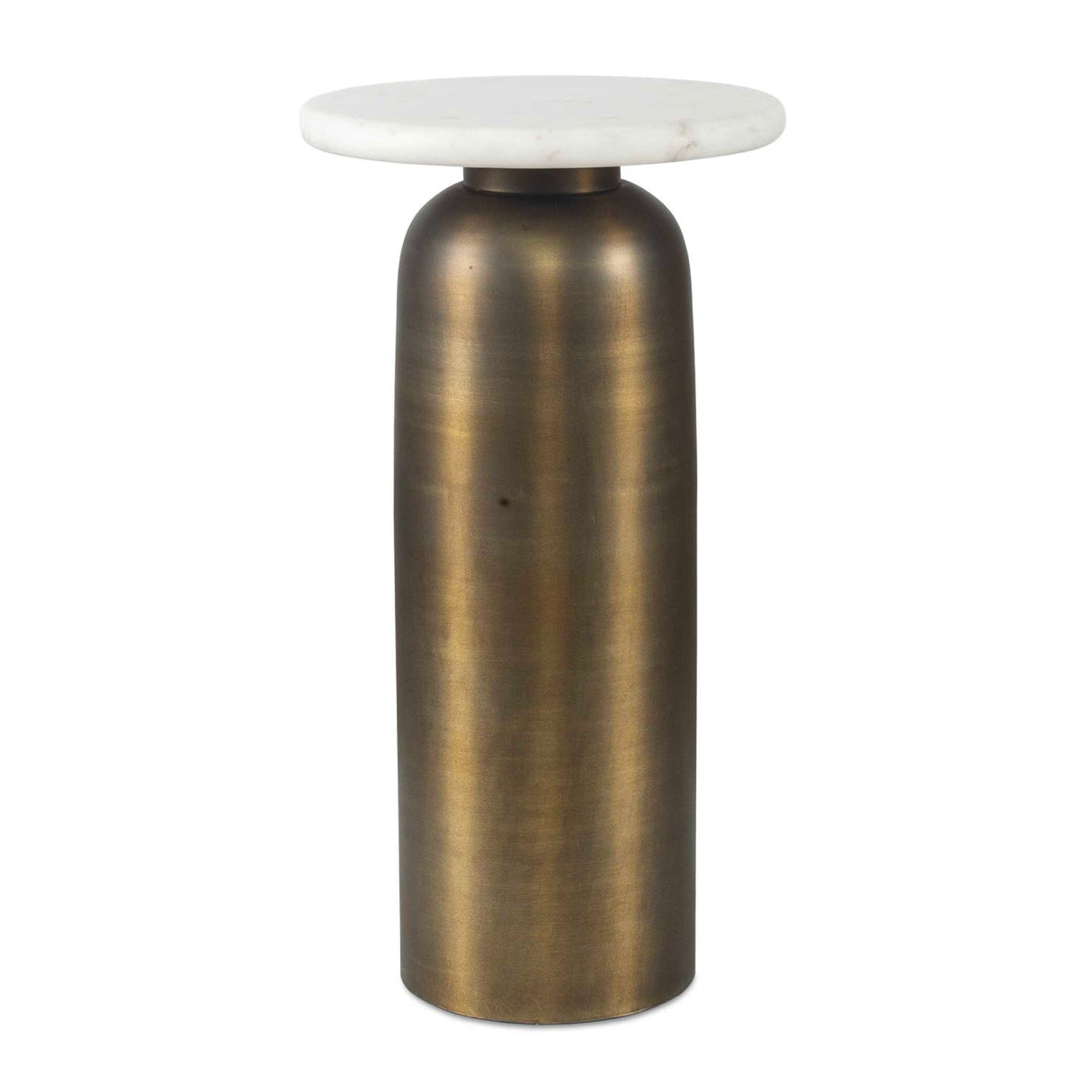 Antique Brass Indoor/Outdoor Marble Side Table by Uttermost Reiss
