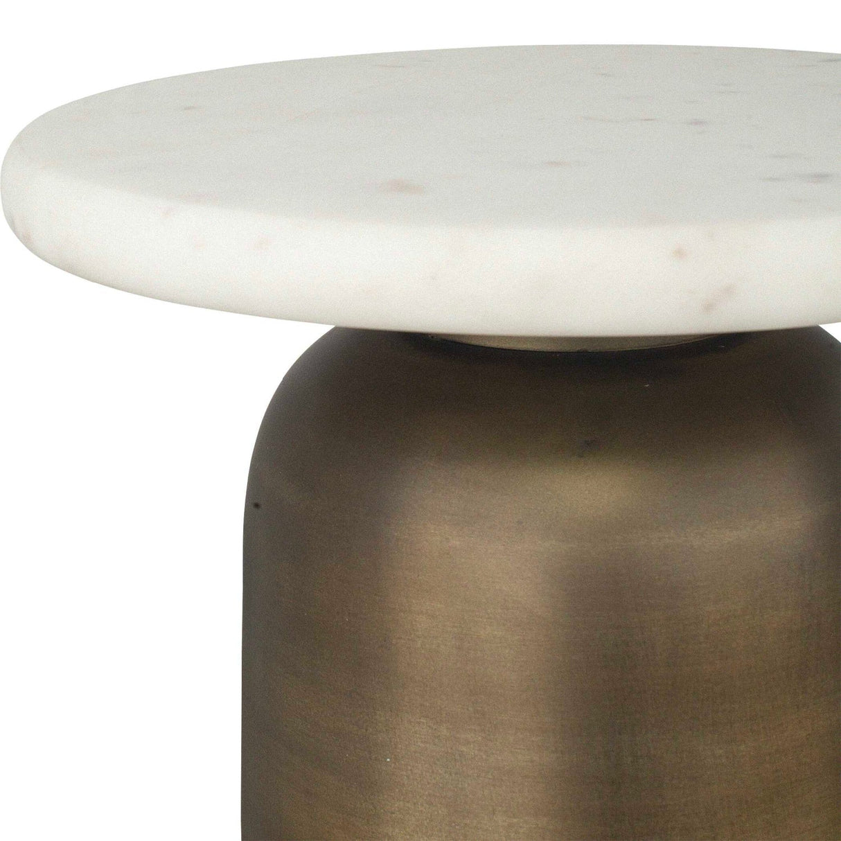 Antique Brass Indoor/Outdoor Marble Side Table by Uttermost Reiss, alternate view 4