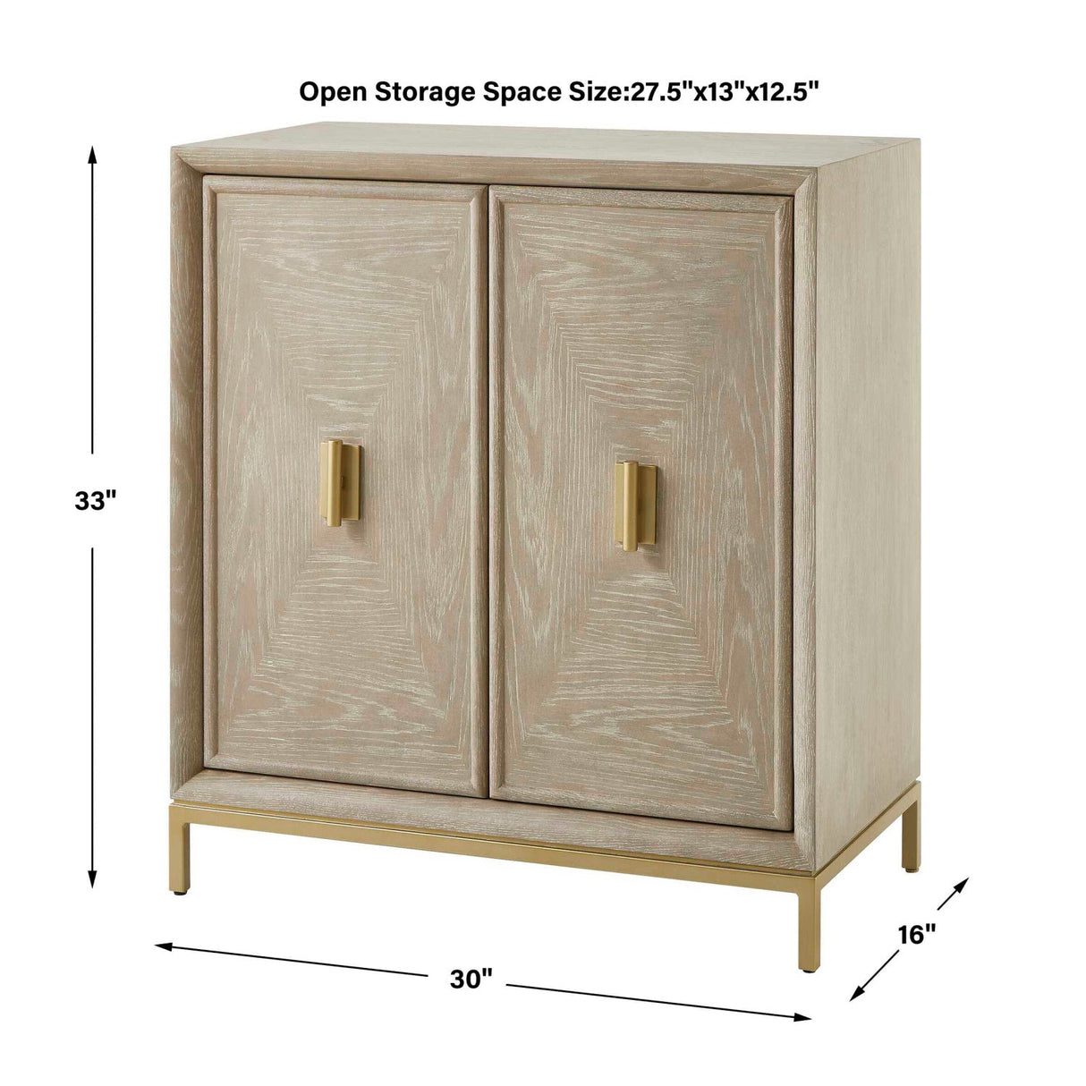Cerused Oak 2-Door Cabinet by Uttermost Alessia, alternate view 10