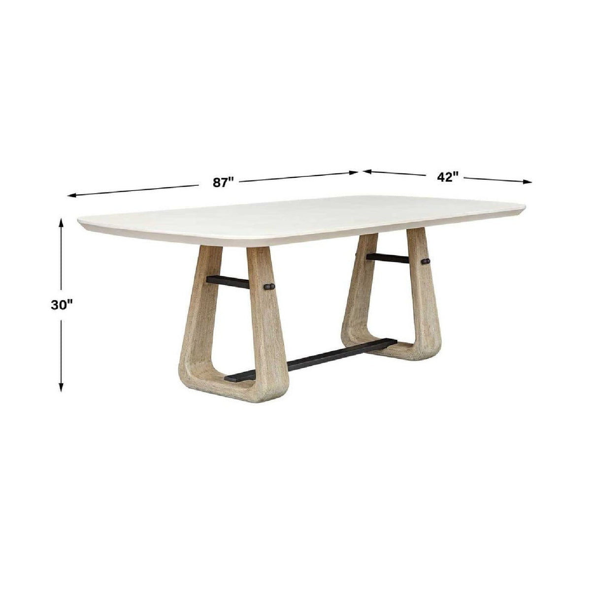 White Rectangular Indoor/Outdoor Dining Table by Uttermost Circa, alternate view 8