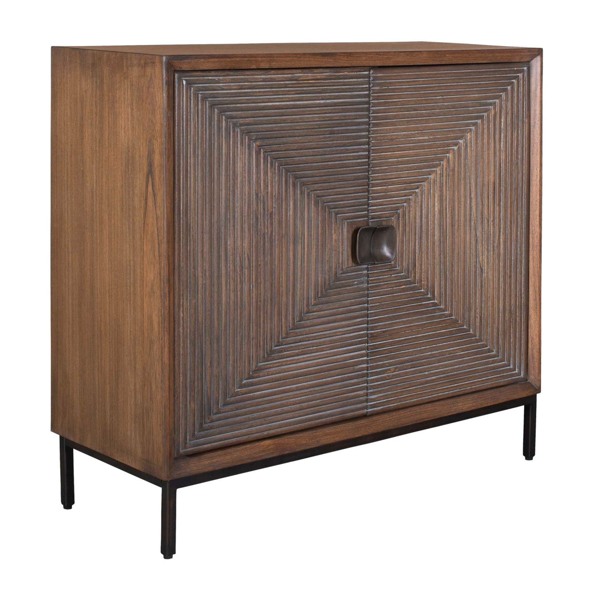 Modern European furniture - Carved Mindi Wood 2-Door Cabinet - www.oroa.com