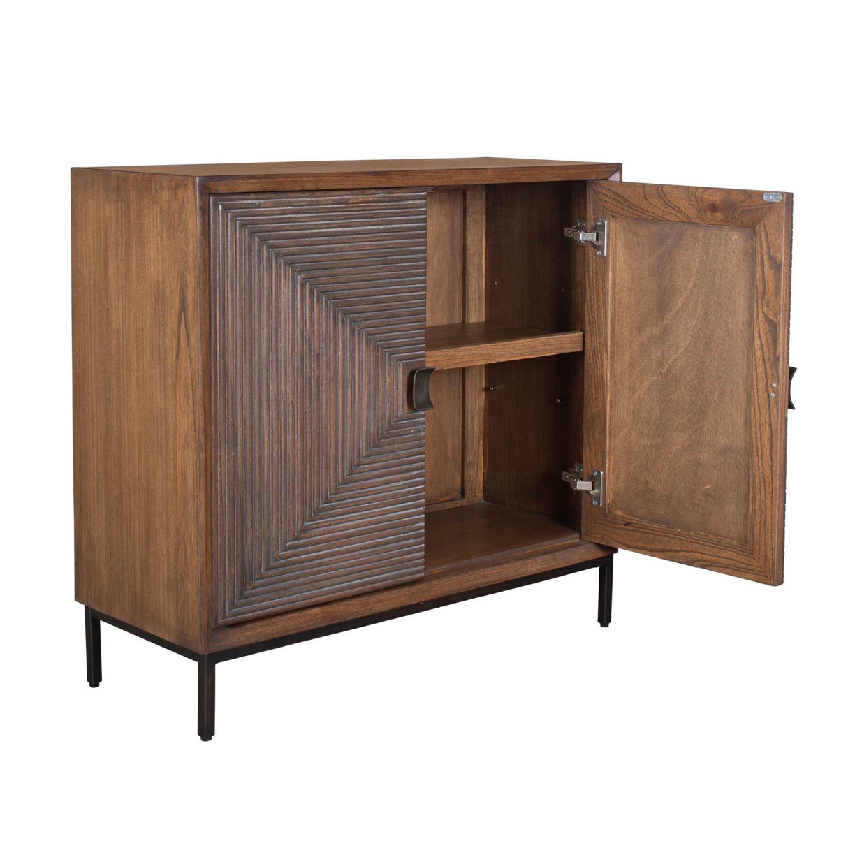 Modern European furniture - Carved Mindi Wood 2-Door Cabinet - www.oroa.com