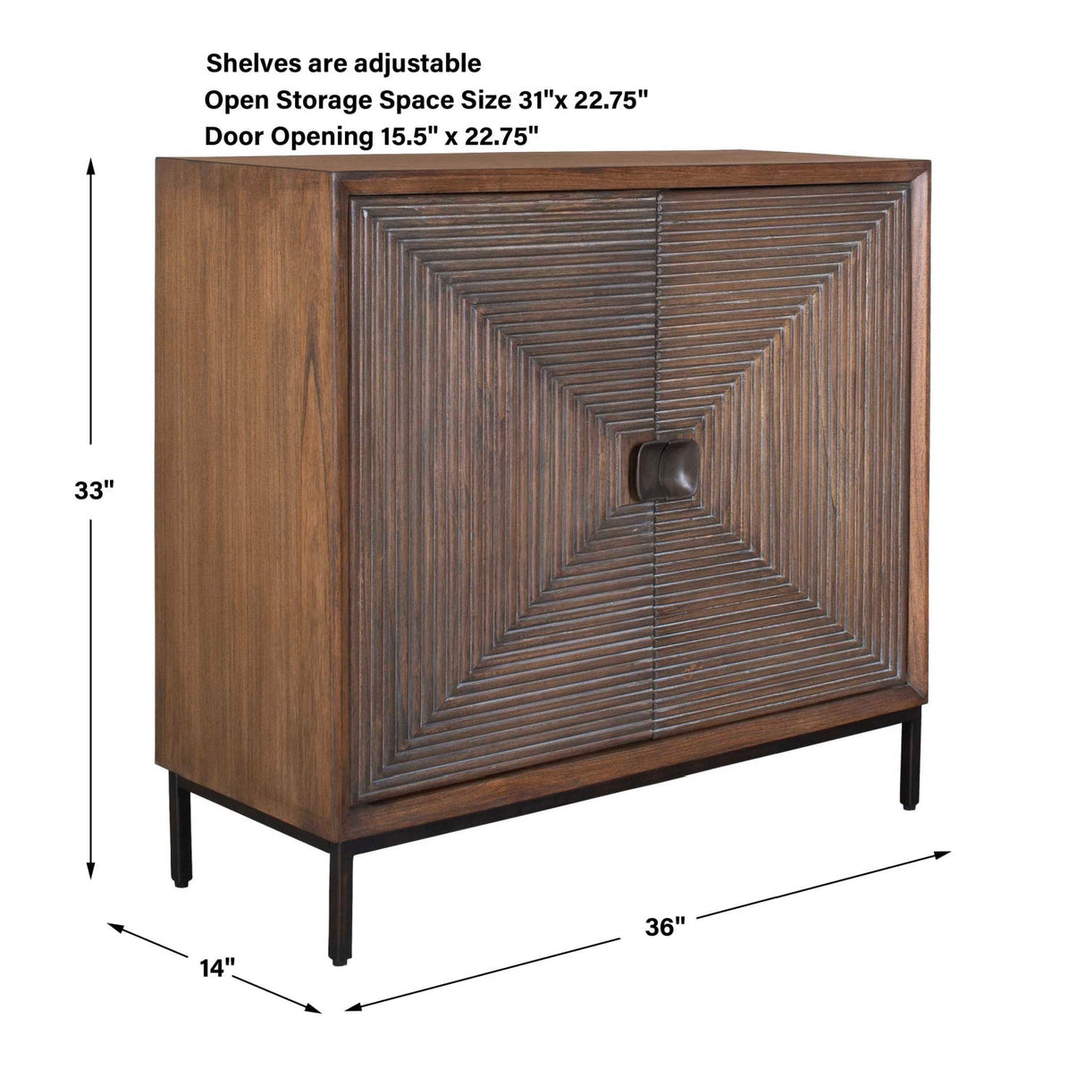 Modern European furniture - Carved Mindi Wood 2-Door Cabinet - www.oroa.com