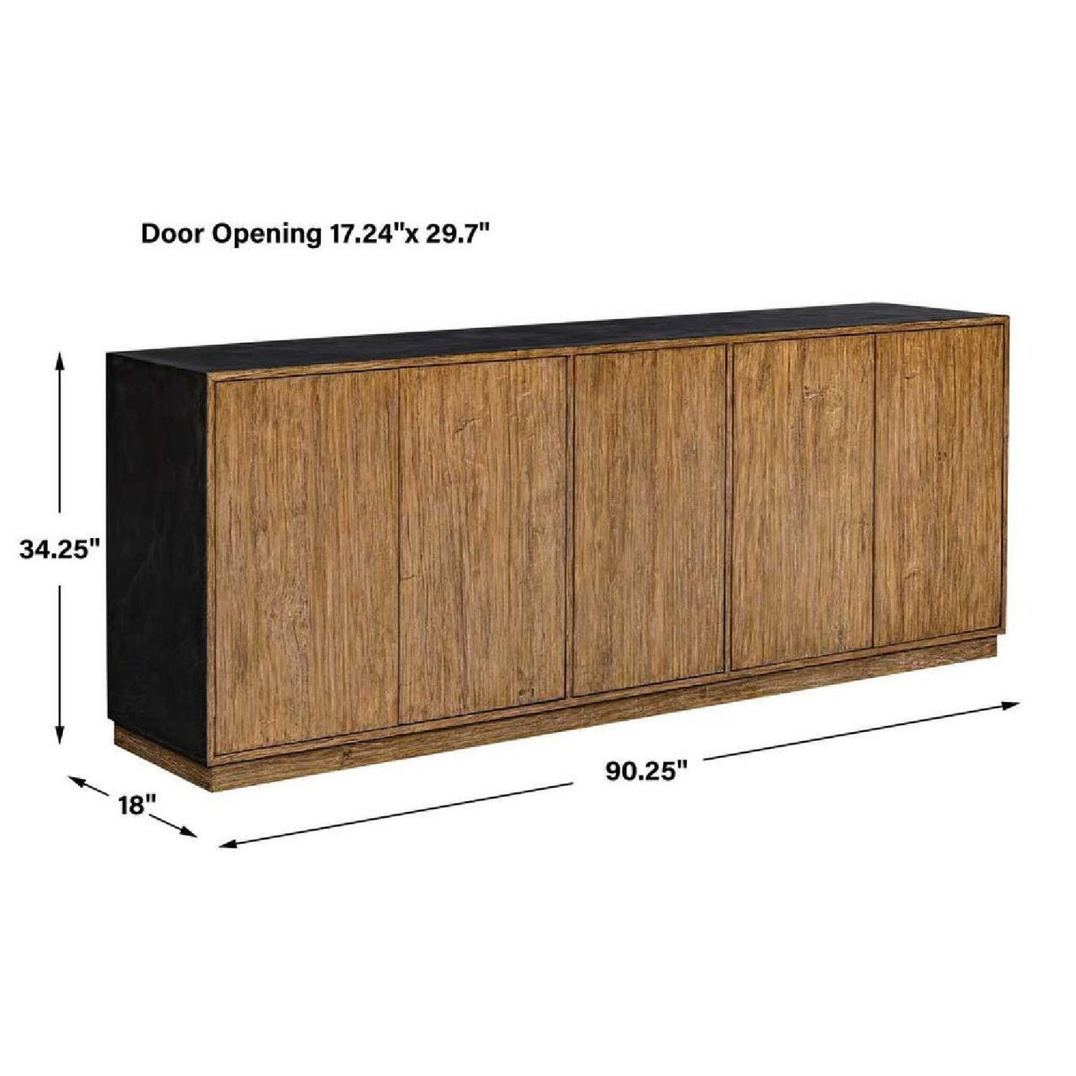 Teak Wood 5-Door Cabinet by Uttermost Kelvin, alternate view 9