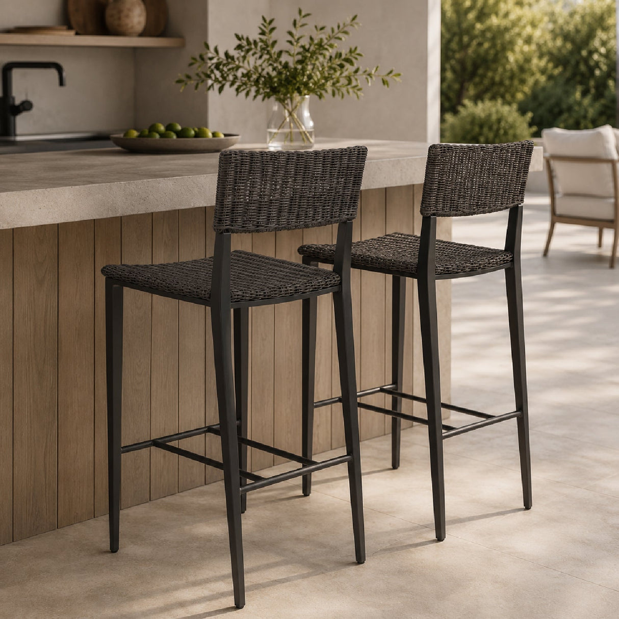 Modern European furniture - Wicker Outdoor Counter Stool - www.oroa.com