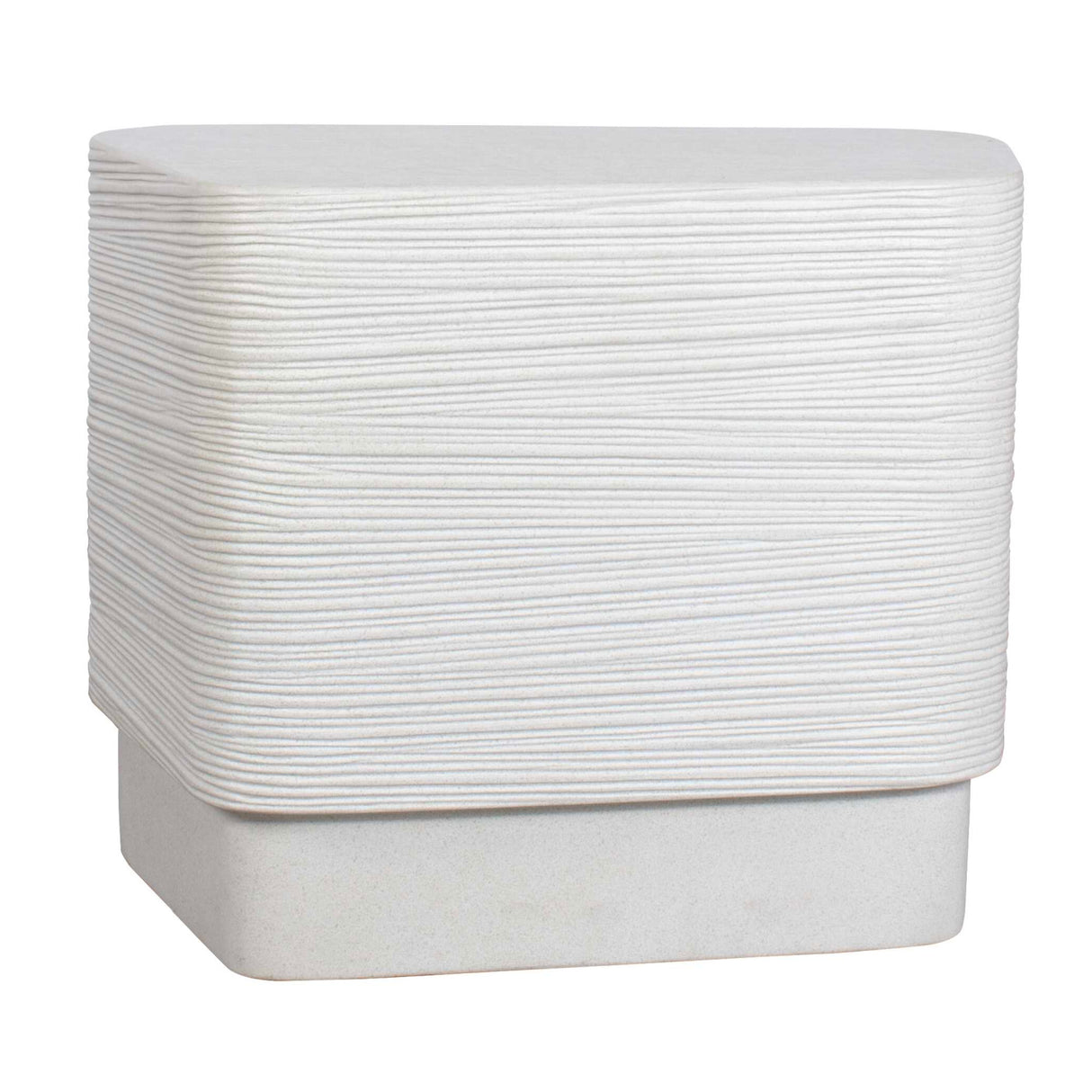 Modern European furniture - White Concrete Indoor/Outdoor Side Table - www.oroa.com