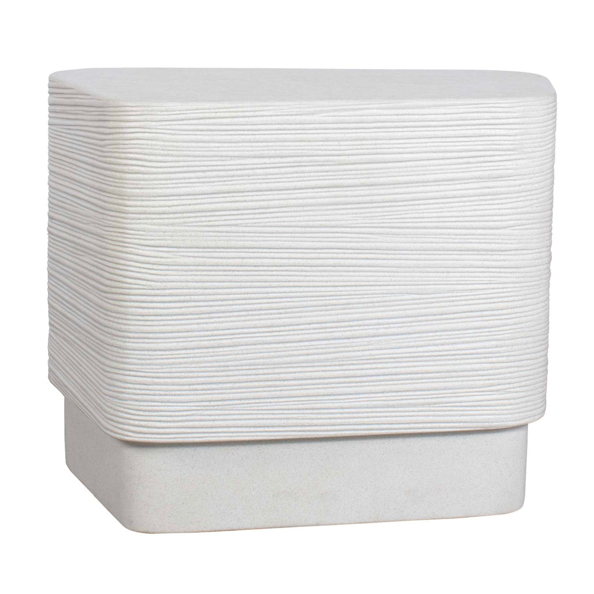 White Concrete Indoor/Outdoor Side Table by Uttermost Saltwater, alternate view 3