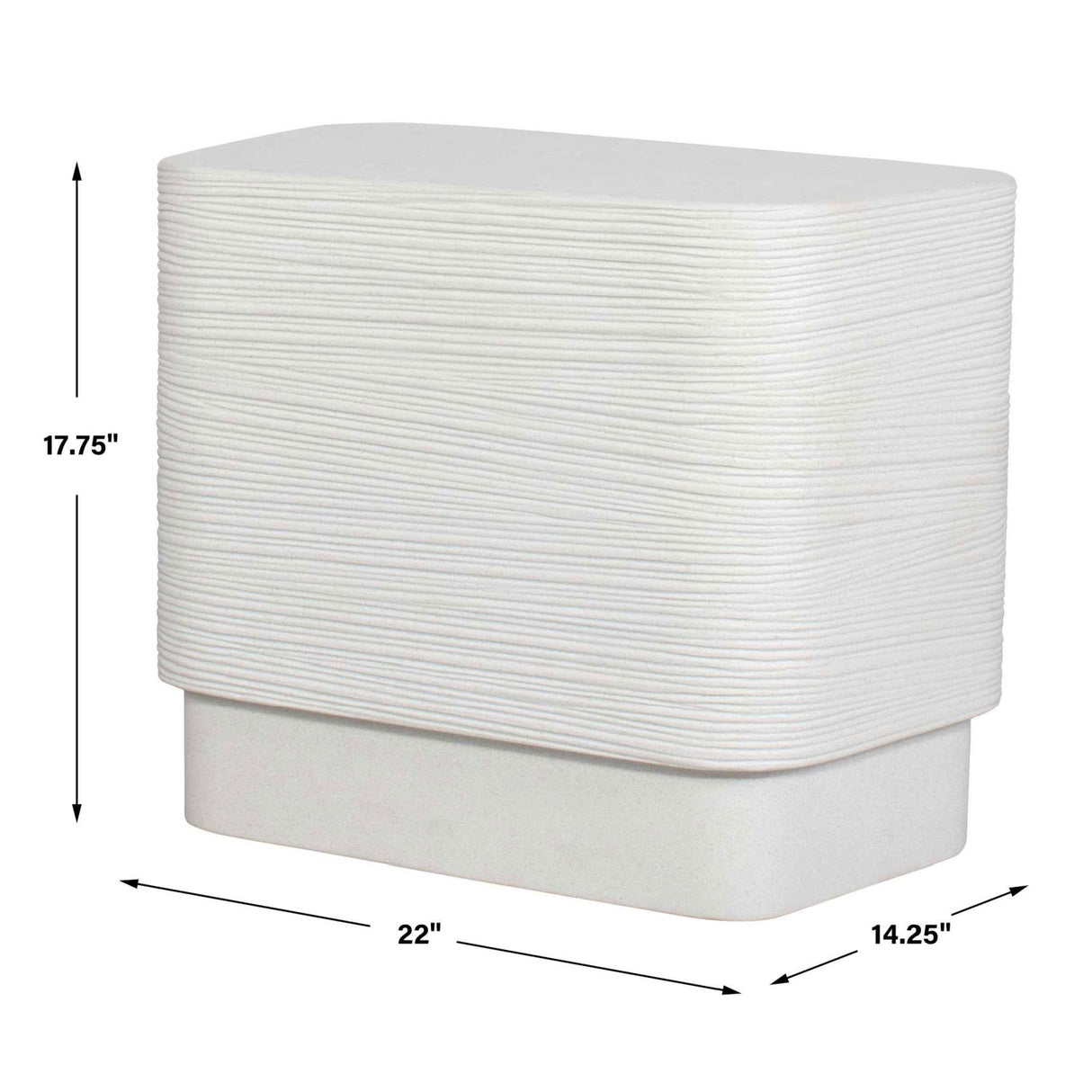 White Concrete Indoor/Outdoor Side Table by Uttermost Saltwater, alternate view 9
