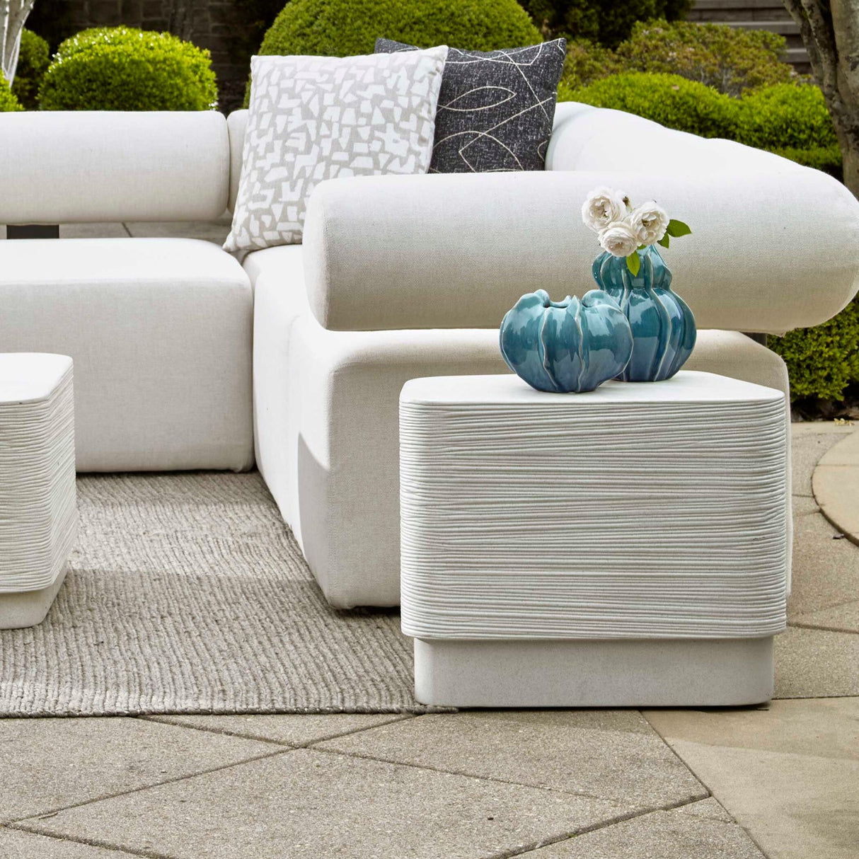 White Concrete Indoor/Outdoor Side Table by Uttermost Saltwater, alternate view 10