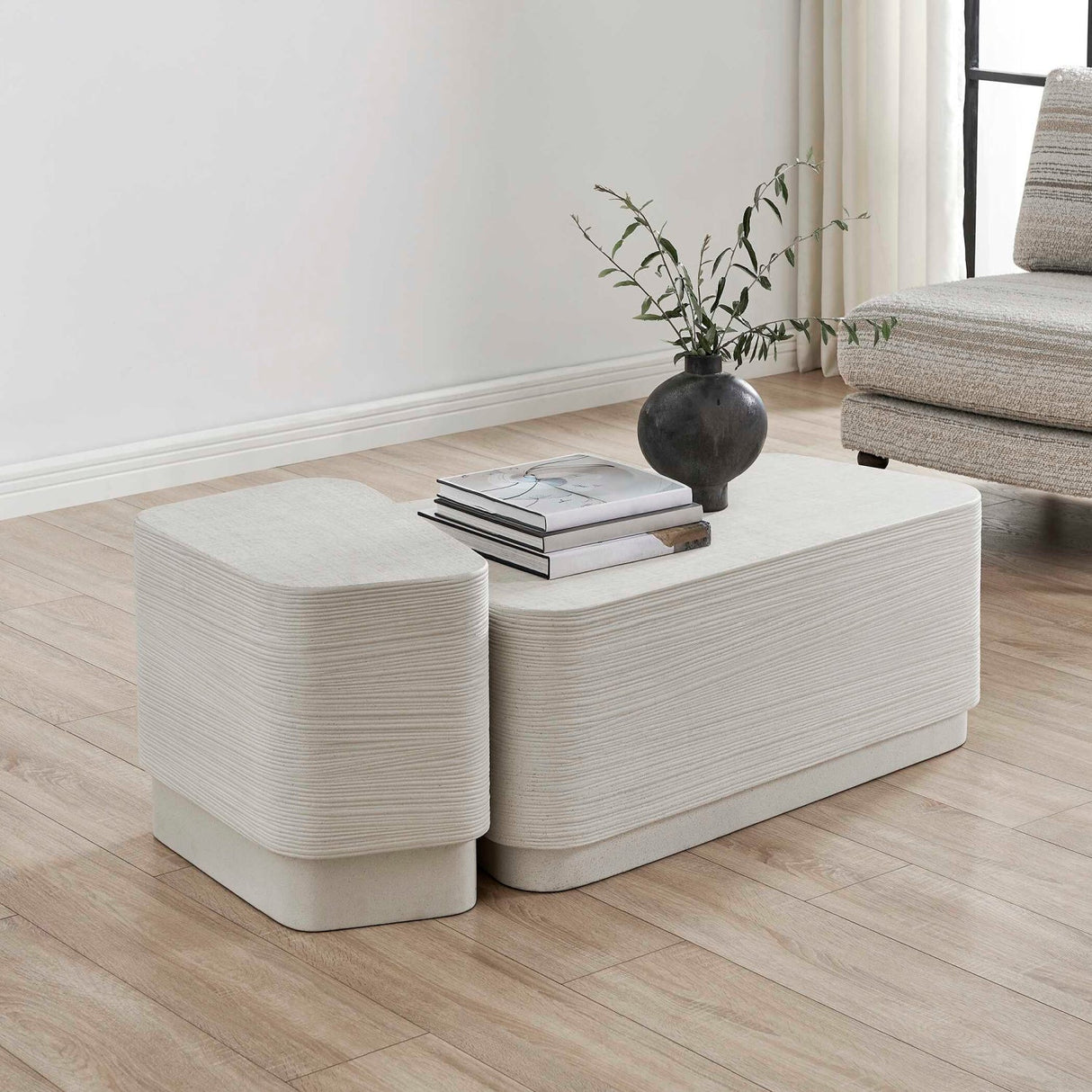 Modern European furniture - Natural Concrete Indoor/Outdoor Coffee Table - www.oroa.com