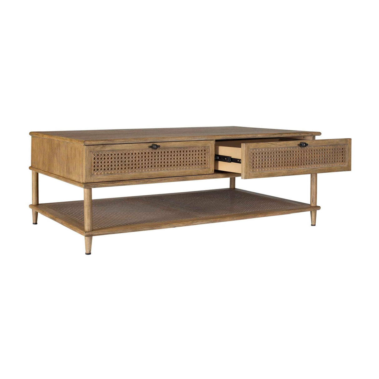 2-Drawer Rattan Cane Coffee Table by Uttermost Coast, alternate view 4