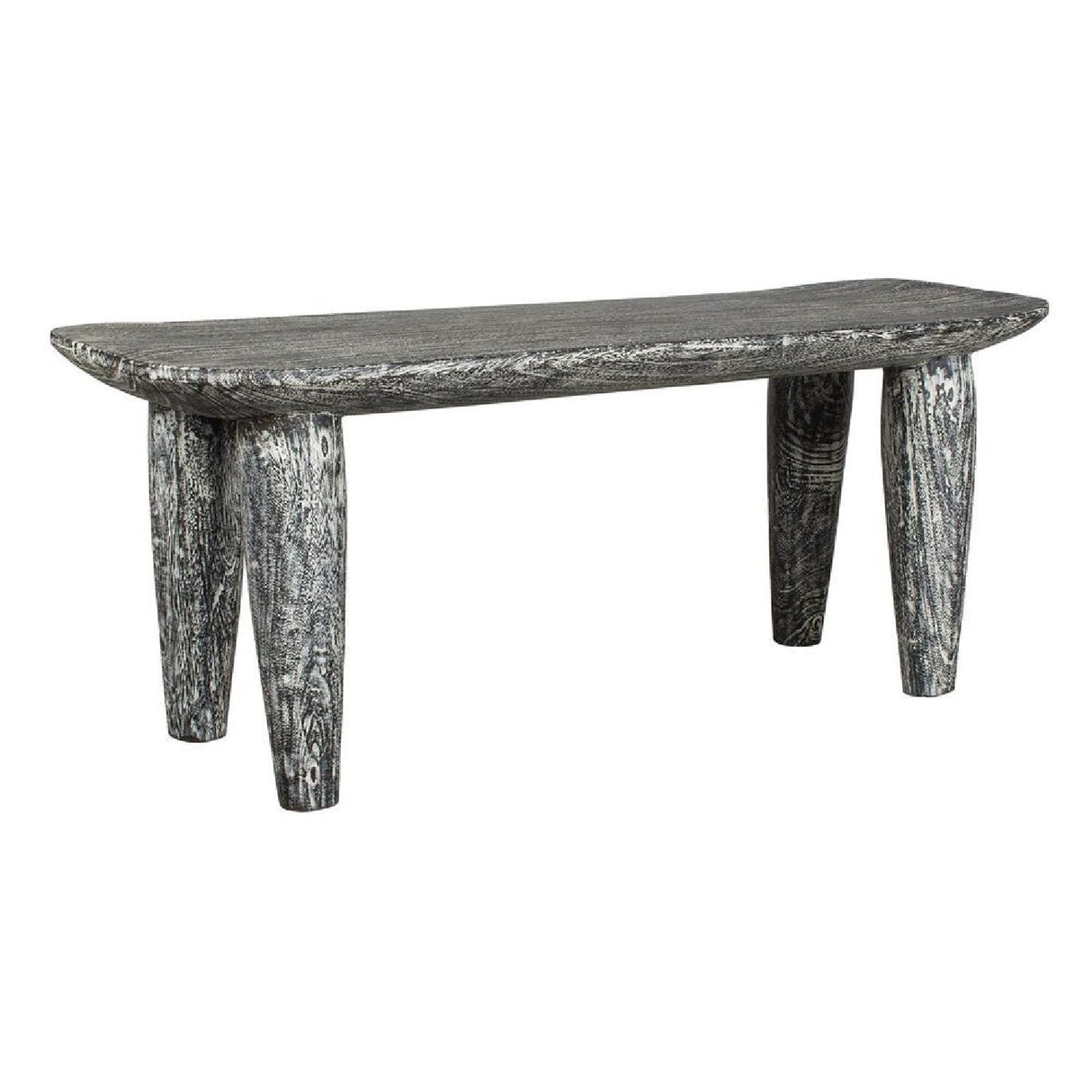 Hand-Carved Suar Wood Bench by Uttermost Fade to Black