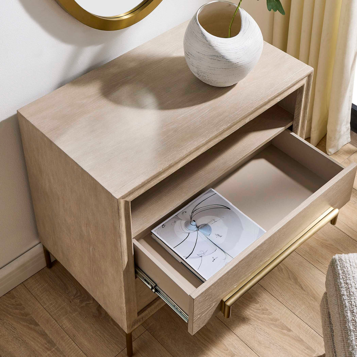 Light Oak 2-Drawer Side Table | Oroa.com