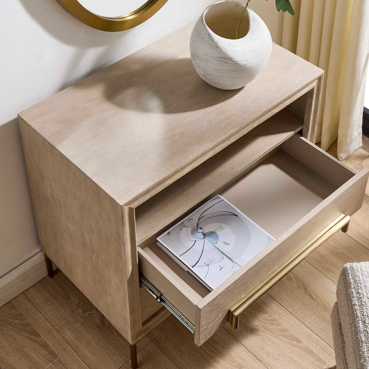 Light Oak 2-Drawer Side Table by Uttermost Alessia, alternate view 10