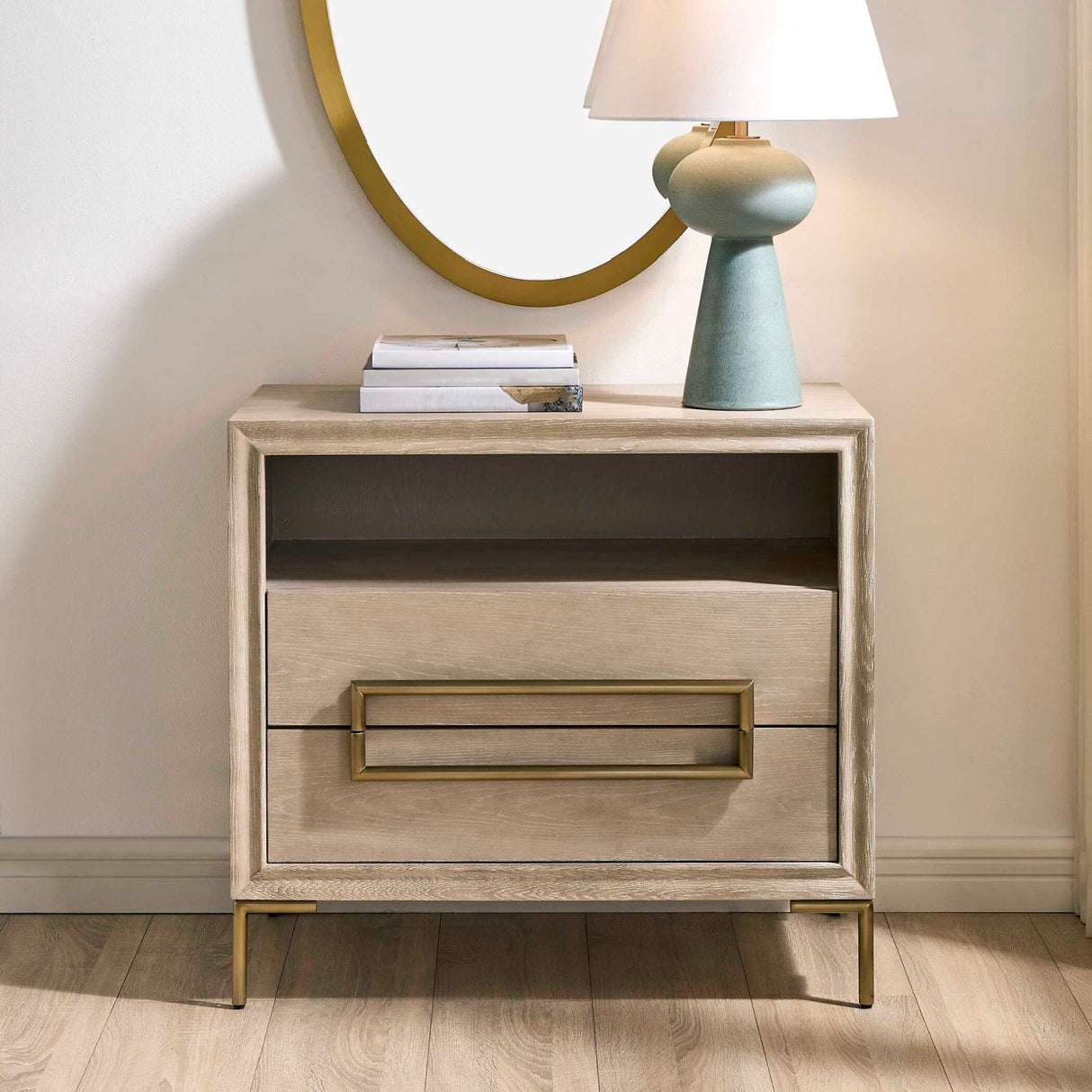 Light Oak 2-Drawer Side Table by Uttermost Alessia, alternate view 11