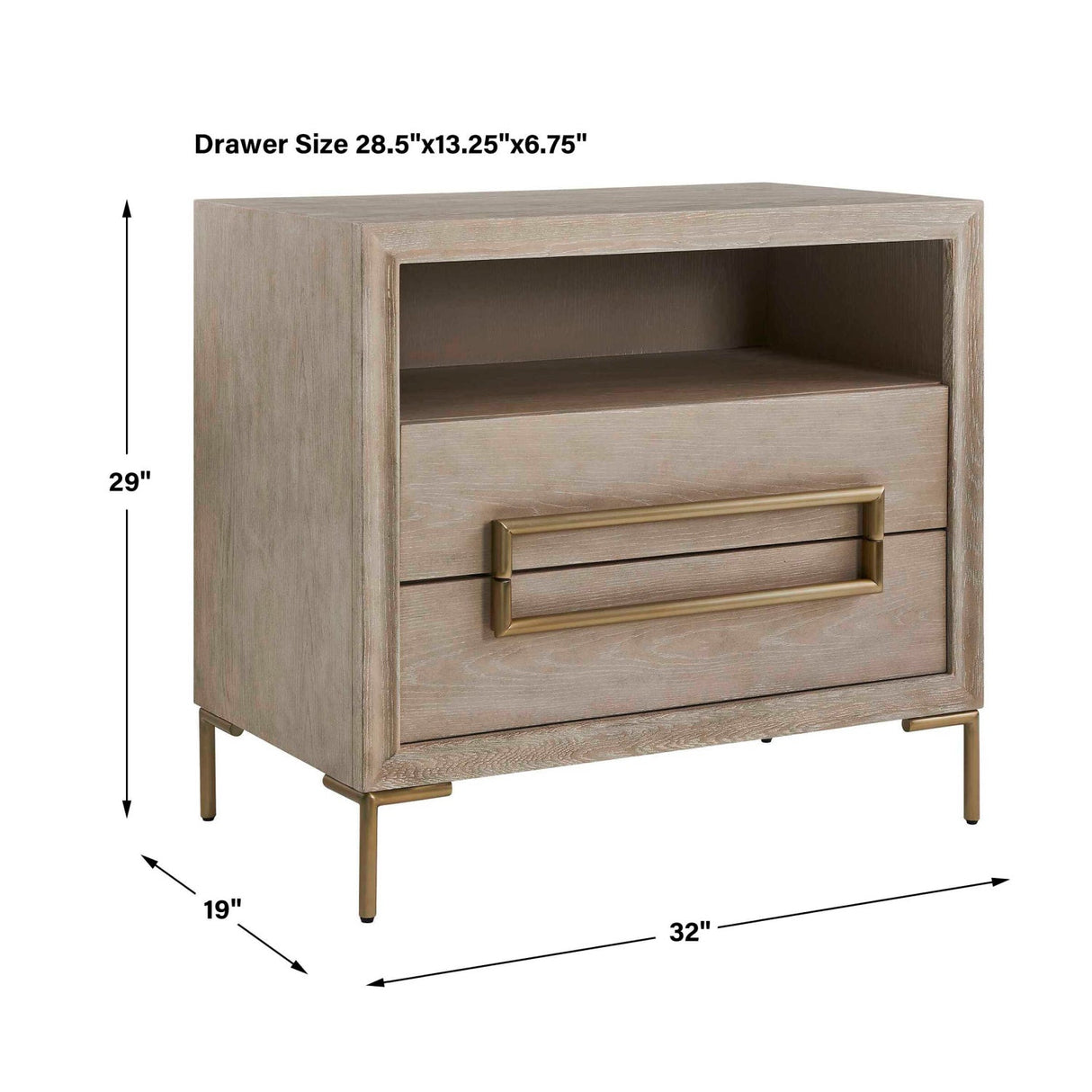 Light Oak 2-Drawer Side Table by Uttermost Alessia, alternate view 12