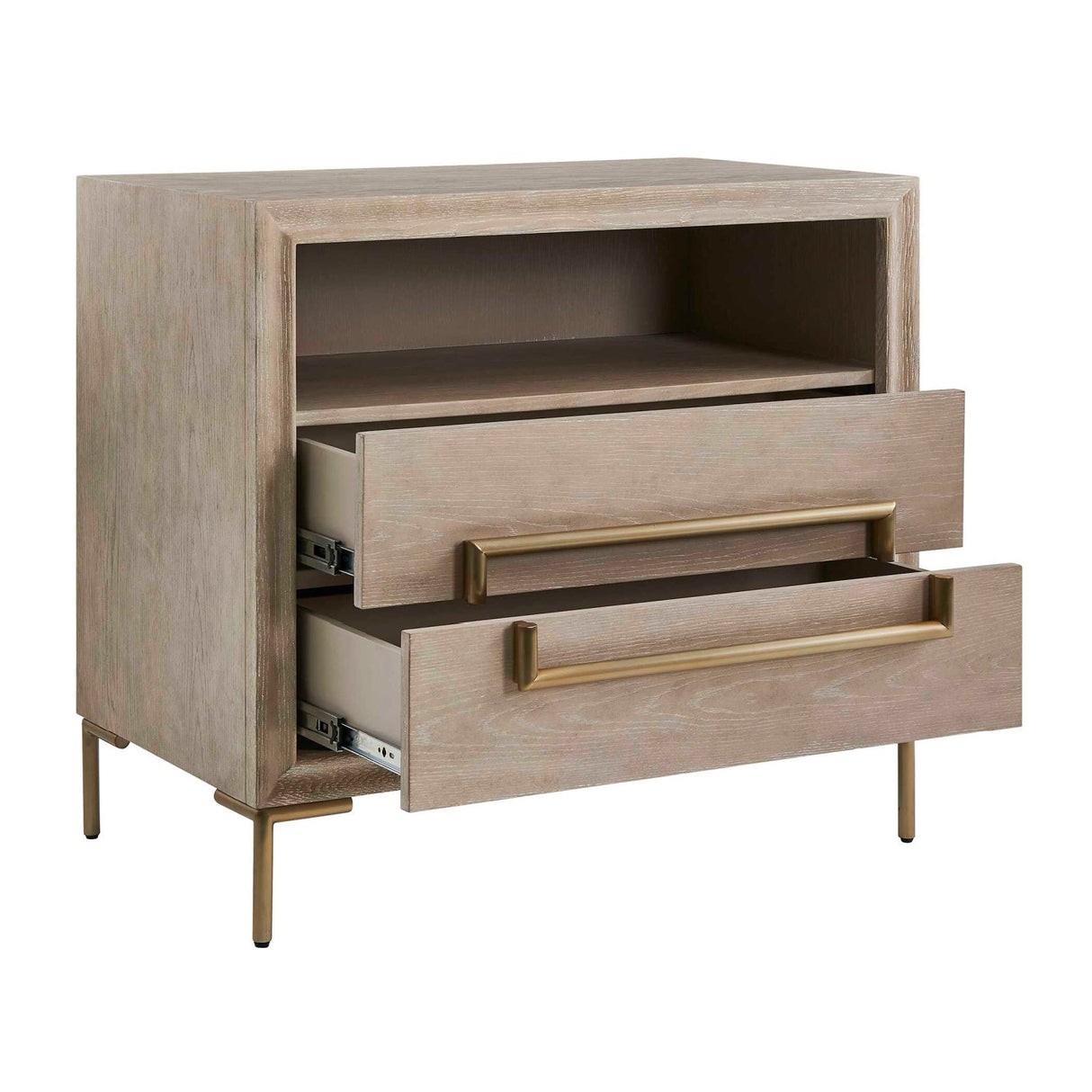 Light Oak 2-Drawer Side Table by Uttermost Alessia, alternate view 4