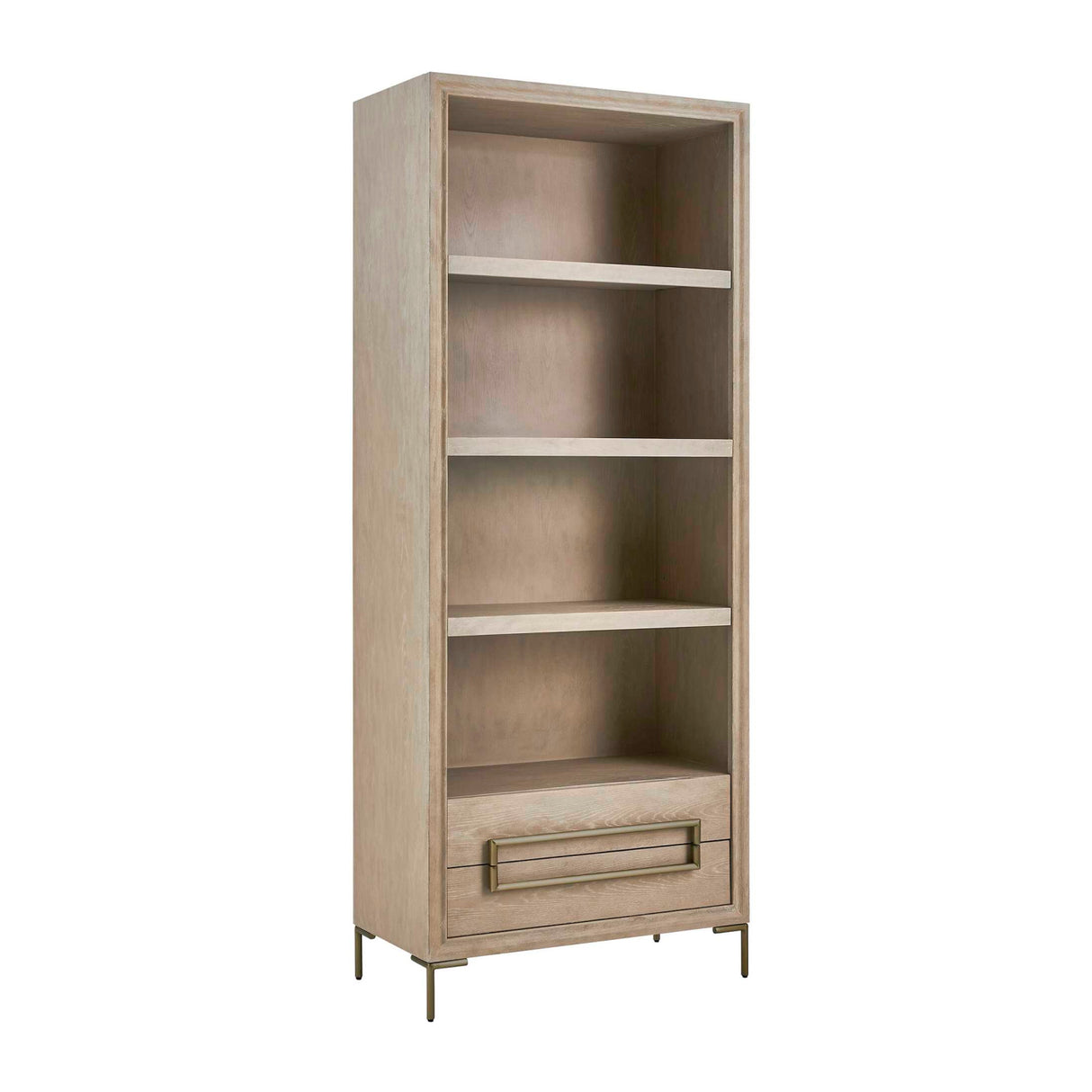 Modern European furniture - Light Oak 2-Drawer Bookshelf - www.oroa.com