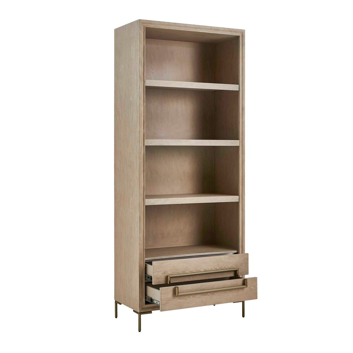 Modern European furniture - Light Oak 2-Drawer Bookshelf - www.oroa.com