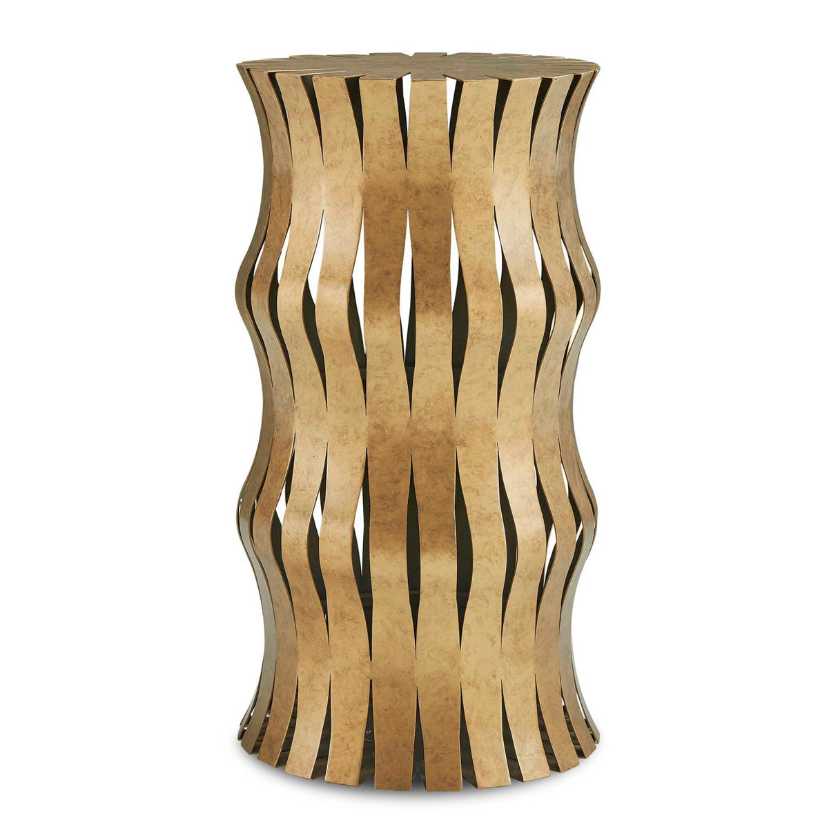Modern European furniture - Aged Gold Wavy Accent Table - www.oroa.com