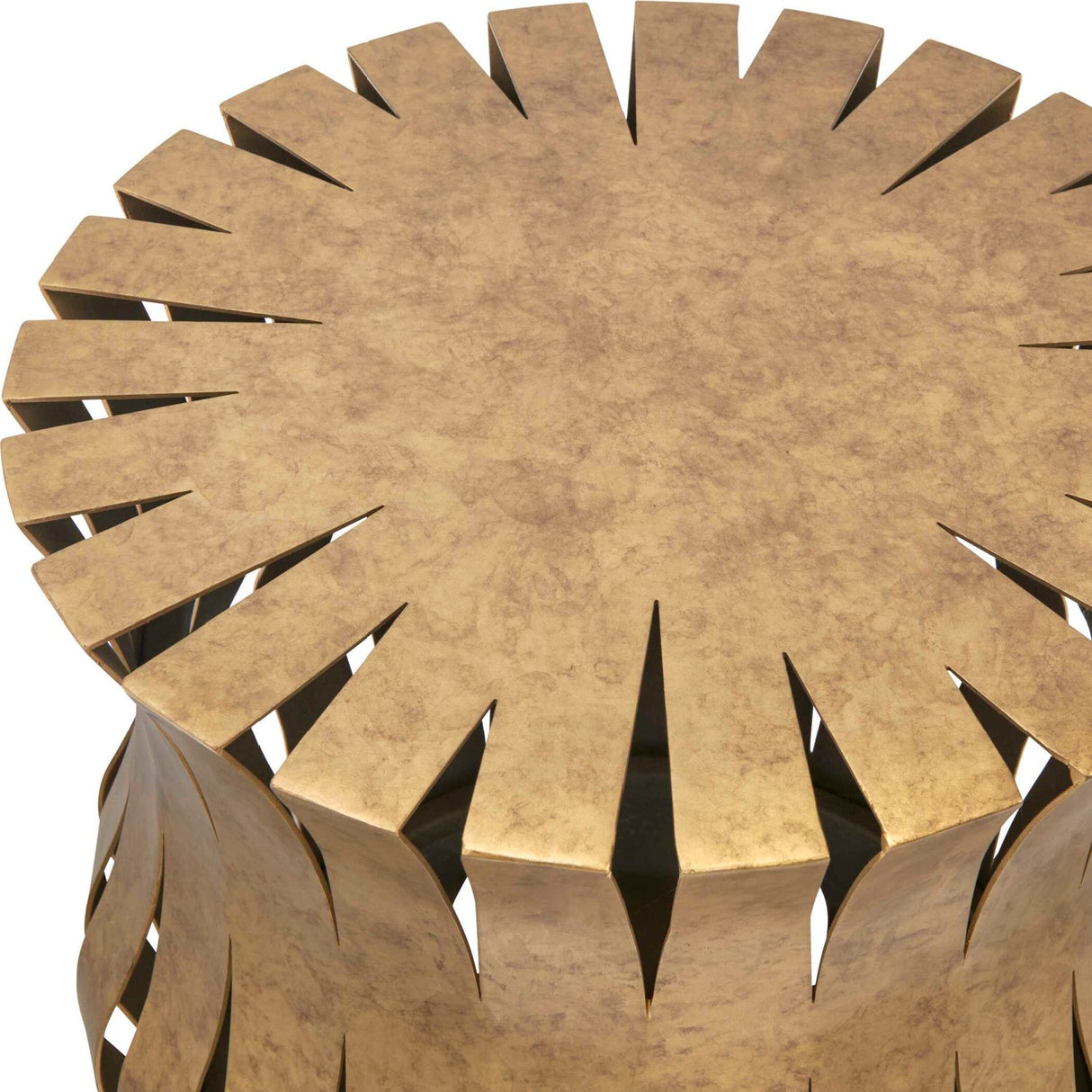 Modern European furniture - Aged Gold Wavy Accent Table - www.oroa.com