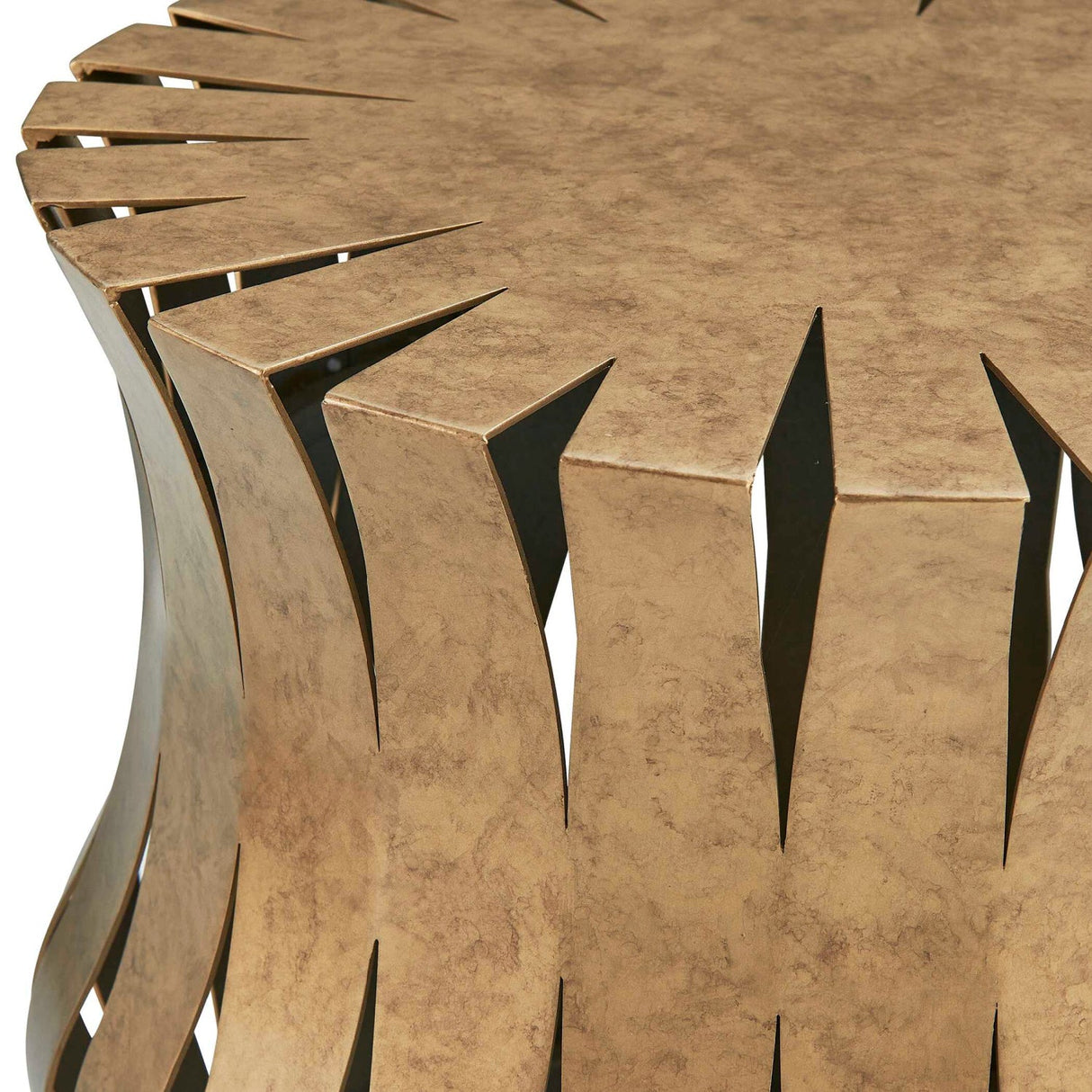 Modern European furniture - Aged Gold Wavy Accent Table - www.oroa.com