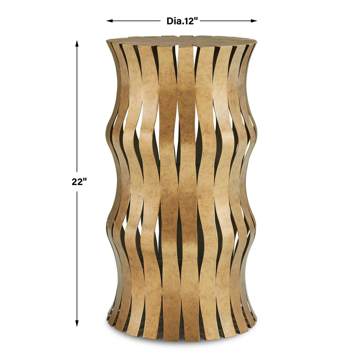 Modern European furniture - Aged Gold Wavy Accent Table - www.oroa.com