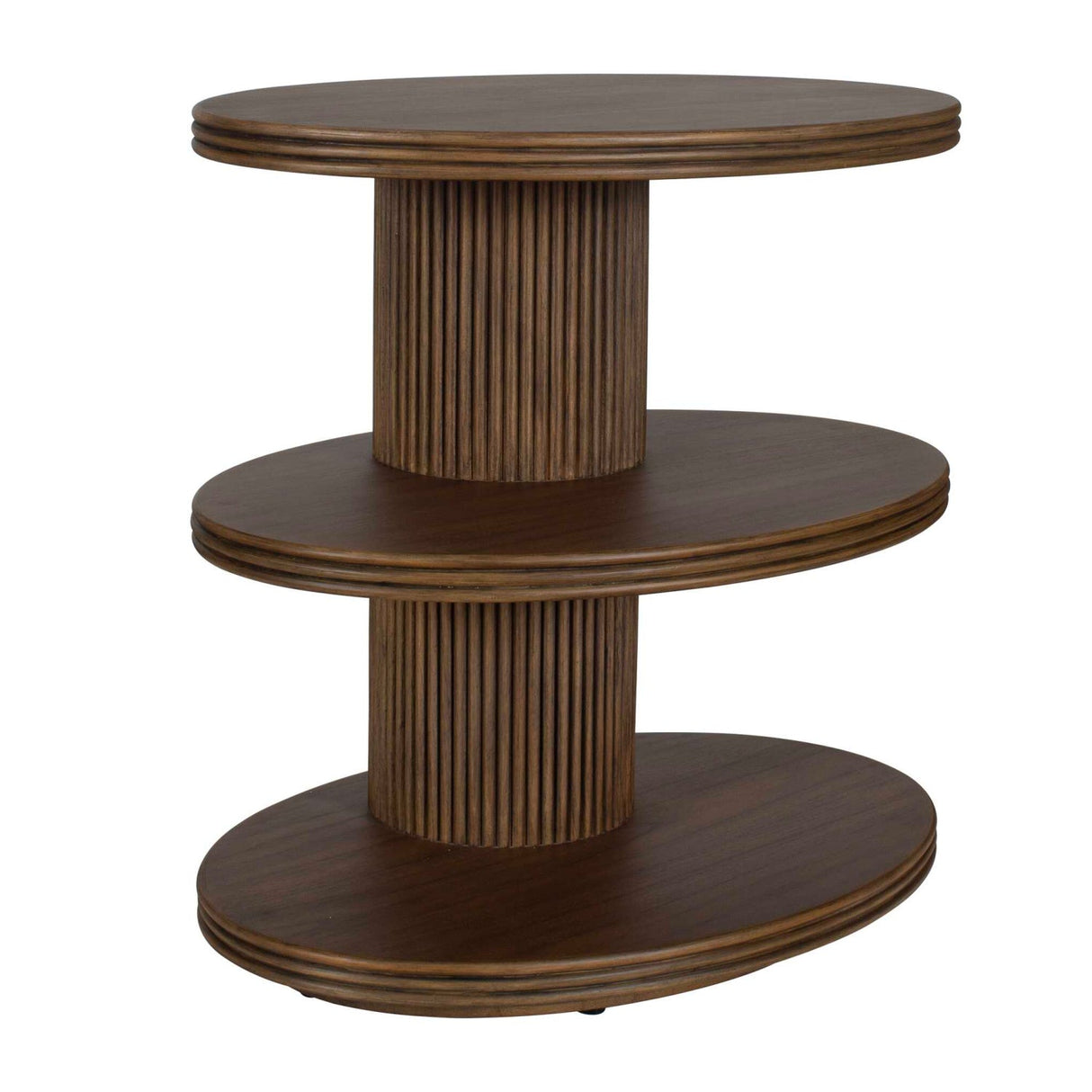 Modern European furniture - Wooden 3-Layered Oval Side Table - www.oroa.com