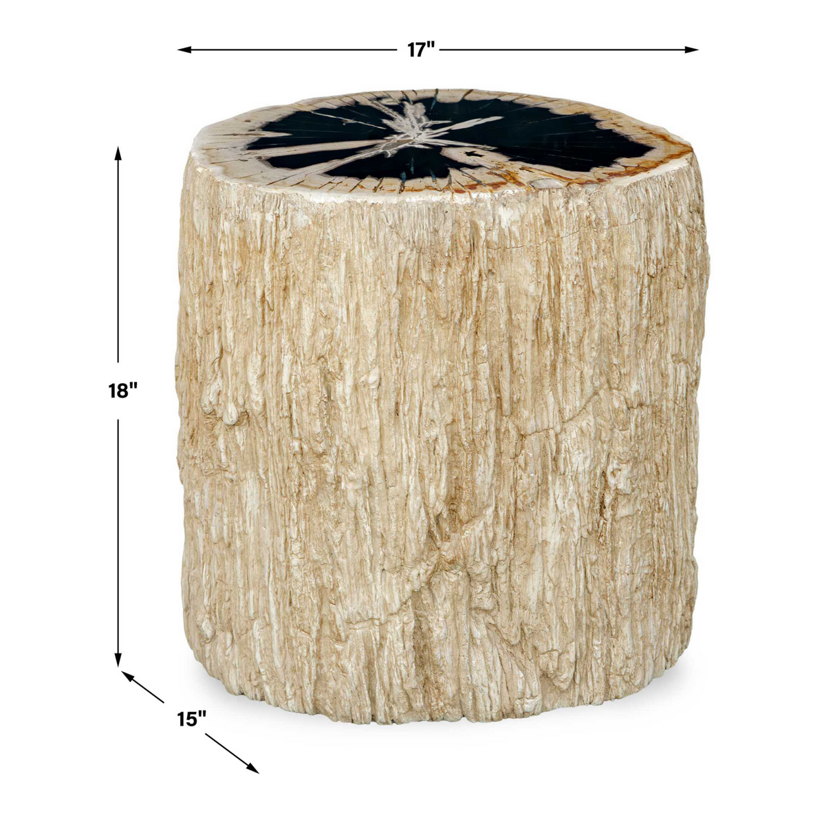 Petrified Wood Indoor/Outdoor Accent Table by Uttermost Arco, alternate view 9