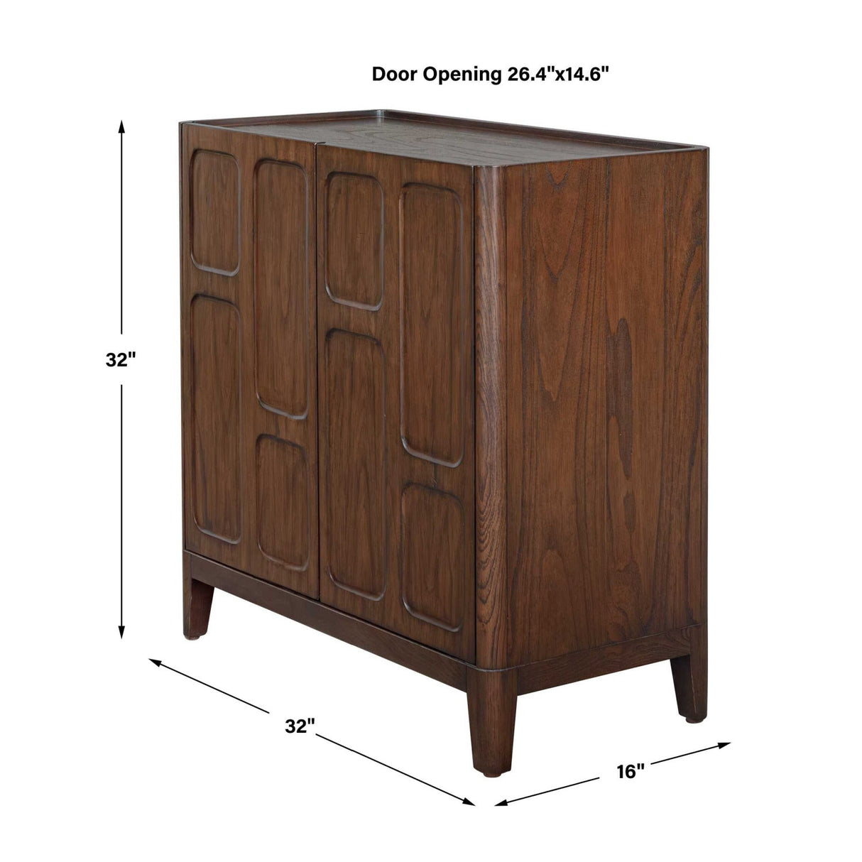 Modern European furniture - Mahogany Wood 2-Door Cabinet - www.oroa.com