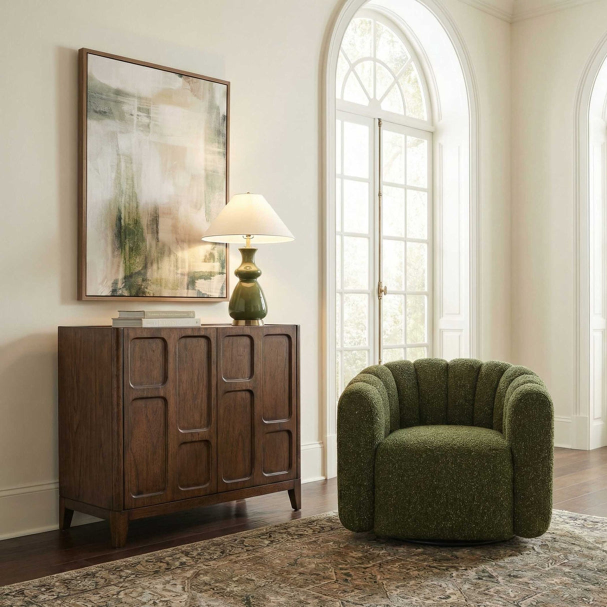 Modern European furniture - Mahogany Wood 2-Door Cabinet - www.oroa.com