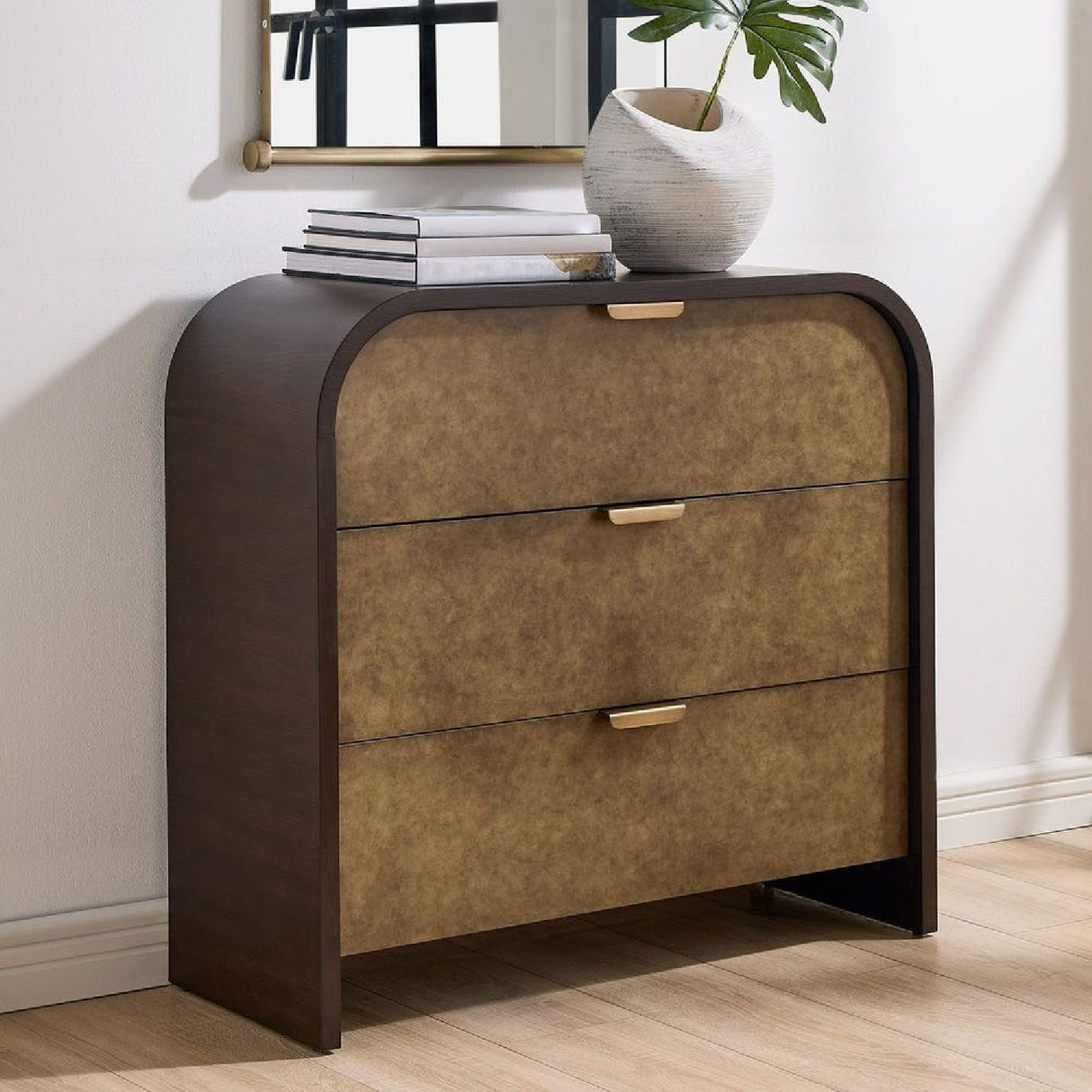 Two-Toned Oak 3-Drawer Chest by Uttermost Byrams, alternate view 9