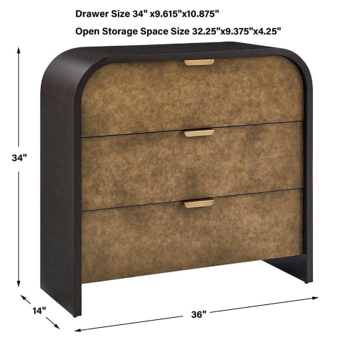 Two-Toned Oak 3-Drawer Chest by Uttermost Byrams, alternate view 10