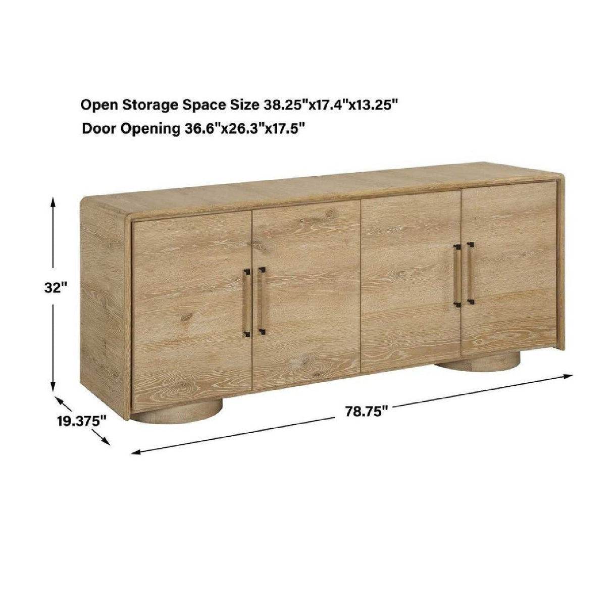 4-Door Oak Cabinet by Uttermost Evanston, alternate view 11