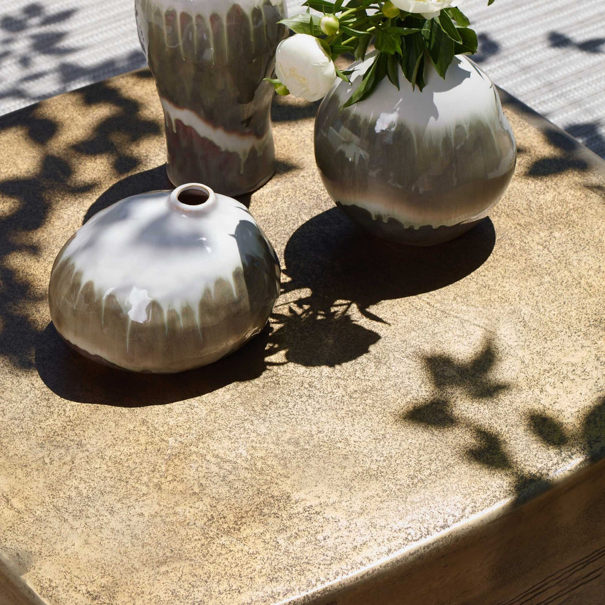 Modern European furniture - Aged Brass Indoor/Outdoor Coffee Table - www.oroa.com