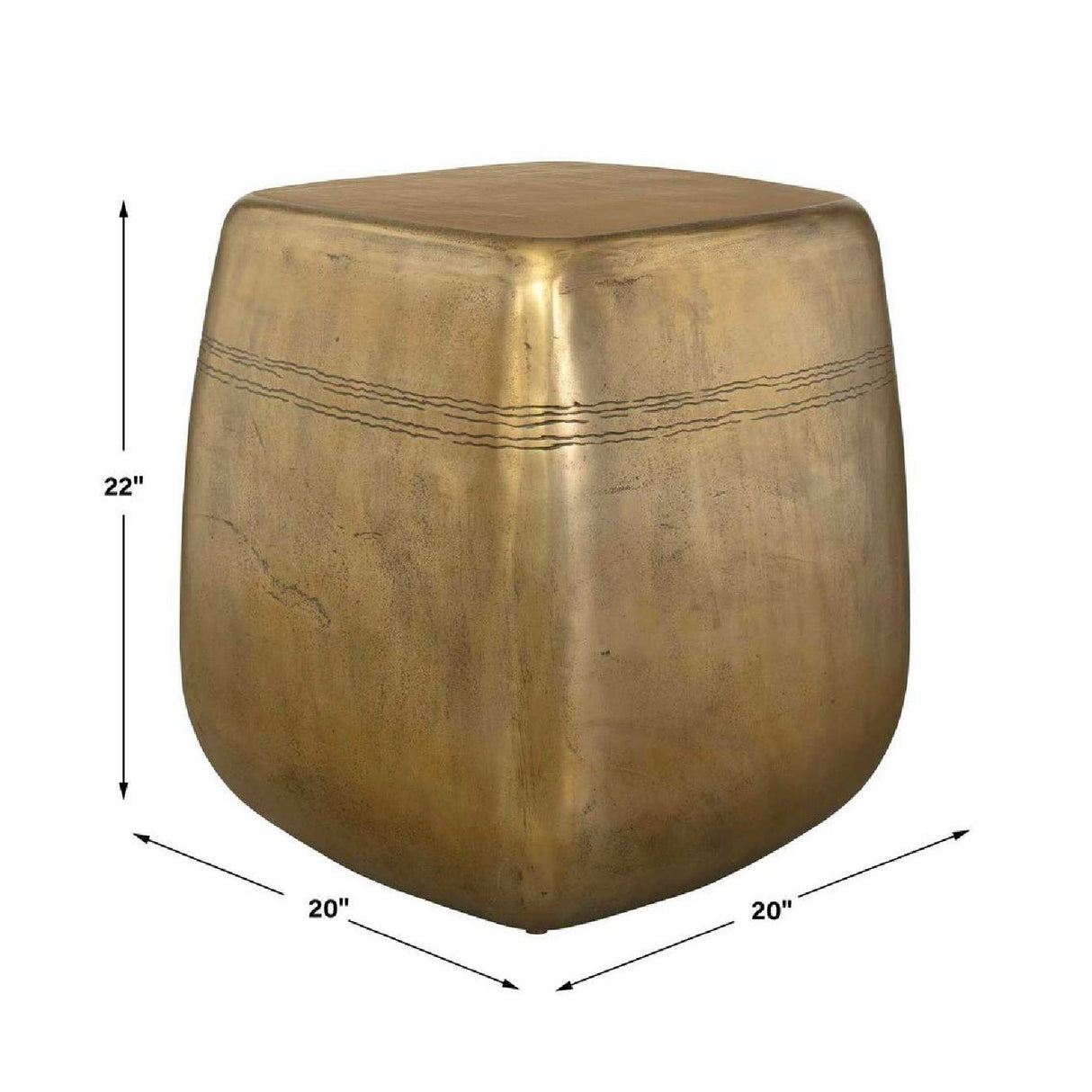 Modern European furniture - Aged Brass Indoor/Outdoor Side Table - www.oroa.com