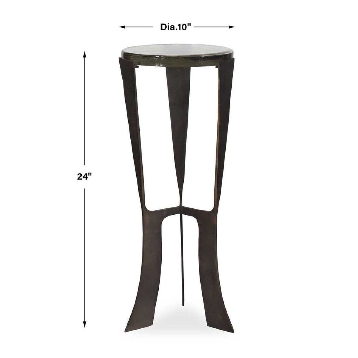 Bronze Framed Glass Drink Table by Uttermost Renaud, alternate view 4